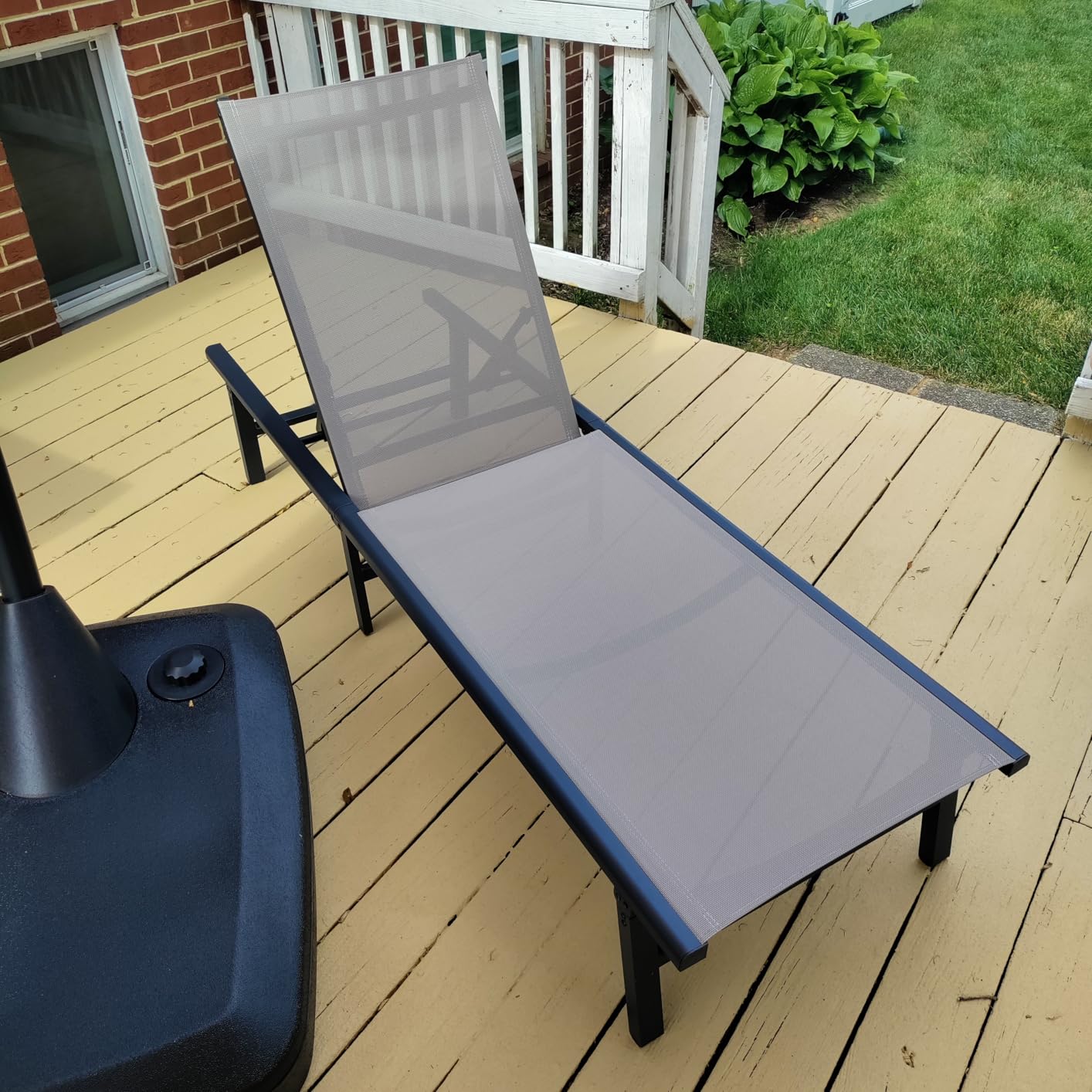 Ciokea Aluminum Chaise Lounge Outdoor - Foldable & Assemble Free Outdoor Lounge Chair with 5 Adjustable Backrest, Patio Lounge Chair for Outside Poolside Beach Pool, Grey customer photo 1