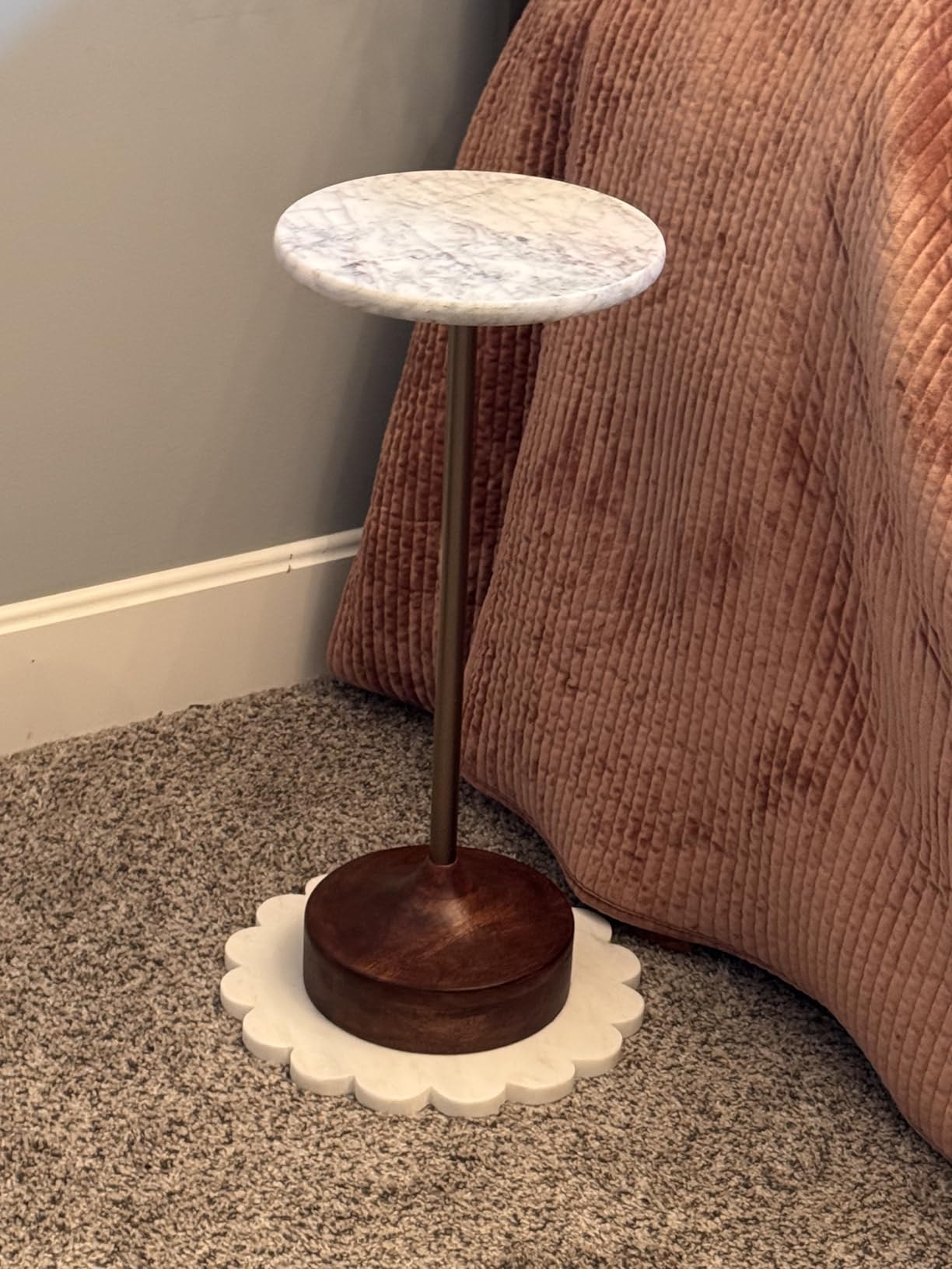 Santa Barbara Design Studio Marble Charcuterie Boards Cheese Board Round Scalloped Cutting Board, 12 inch Diameter, White customer photo 2