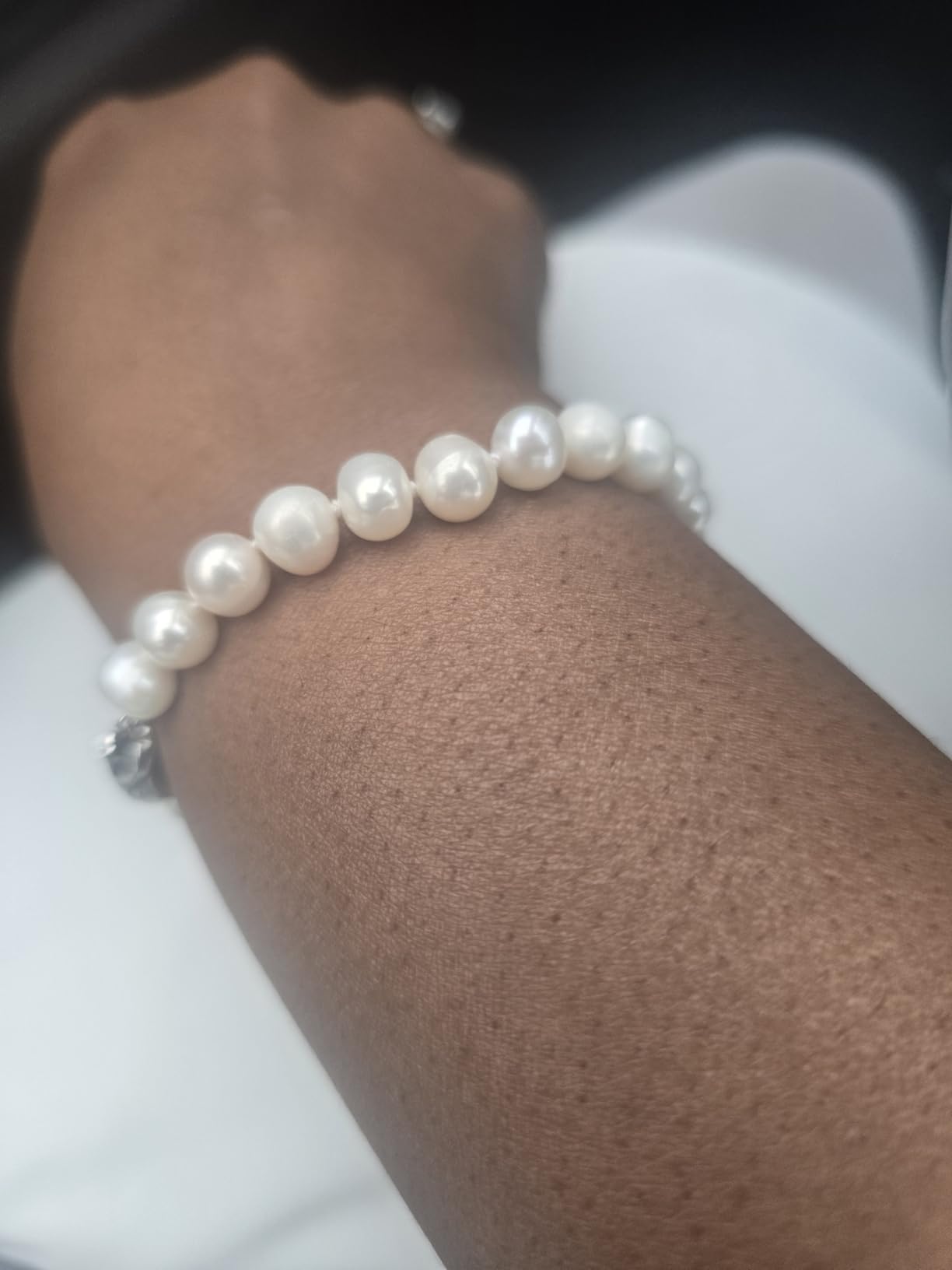 CISYINO Freshwater Cultured Pearl Necklace and Earring Set for Women | Real Pearl Necklace Set Includes Stunning Bracelet and Stud Earrings Christmas Valentine's Day Mother's Day Birthday Presents customer photo 1