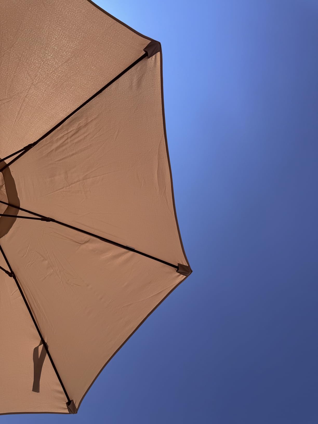 PatioKingdom 9FT Patio Outdoor Umbrella-UPF 50+ Sun Shade with Wind Vent, Push-Button Tilt & Smooth Crank Lift, Rust-Resistant Fiberglass Frame for Garden, Backyard, Yard (Navy) customer photo 2