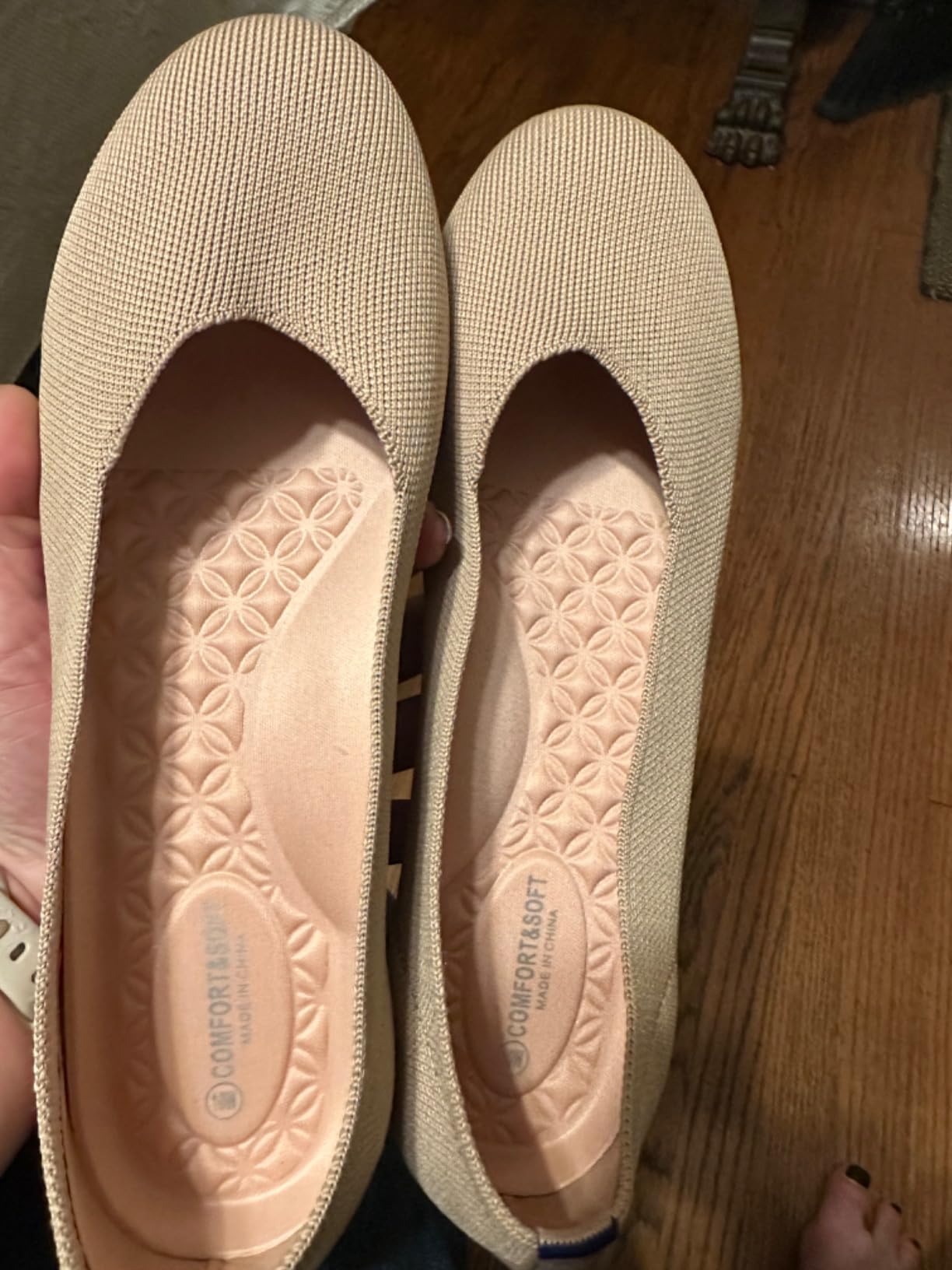 Frank Mully Women's Wide Width Flats Ballet Flats Round Toe Knit Flat Shoes with Arch Support Wide Toe Box customer photo 1