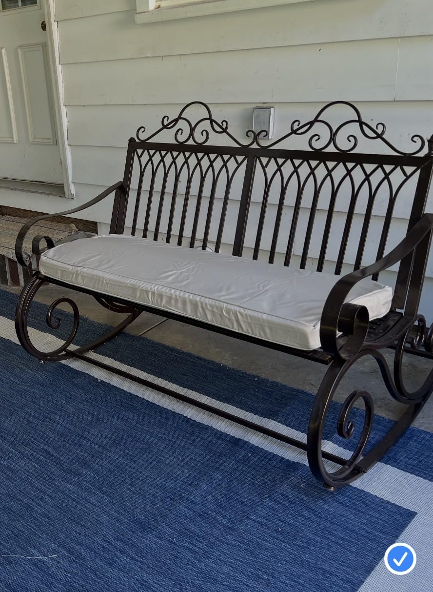 Outdoor Bench Cushions 48 x 18 Inch Thick Waterproof Porch Swing Cushions with Tie Patio Furniture Chair Cushion Bench Pad 5 Year Color Fastness Backyard Seat Pads Navy | Fade Resistant Bench Cushion for Outdoor Furniture, Non Slip Porch Swing Replacement Pad Removable Cover for Backyard Garden customer photo 1