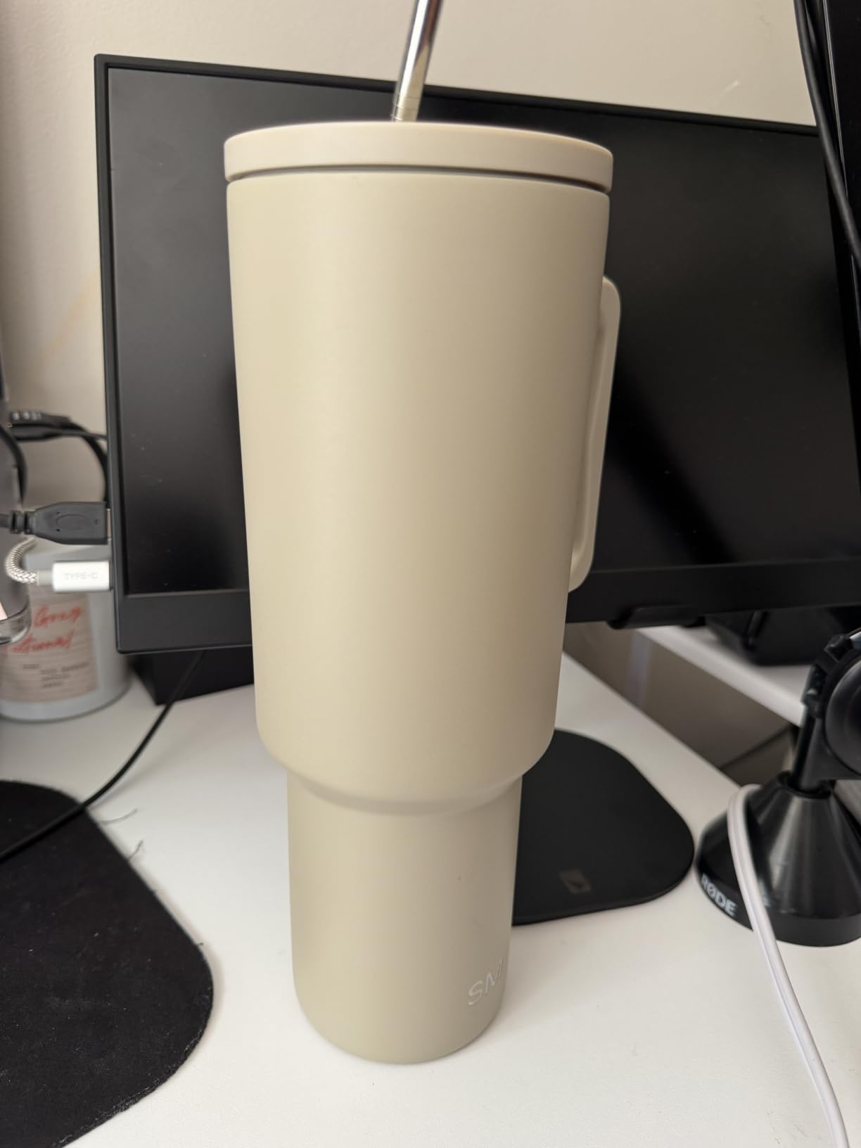 Simple Modern Tumbler with Handle and Straw | 40oz | Blue customer photo 2