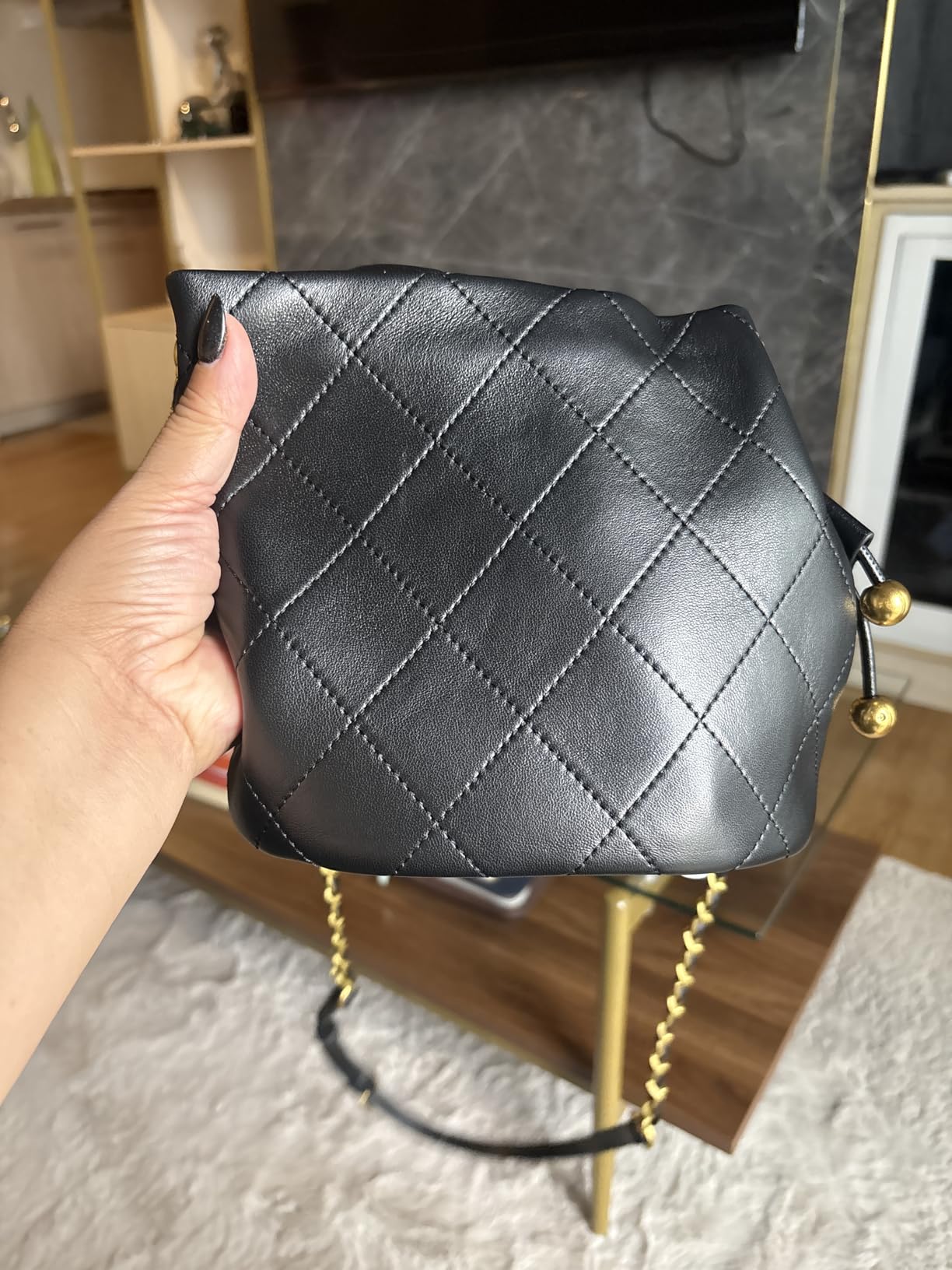 DORIS&JACKY Designer Top Handle Bucket Bag, Women's Small Leather Crossbody customer photo 2