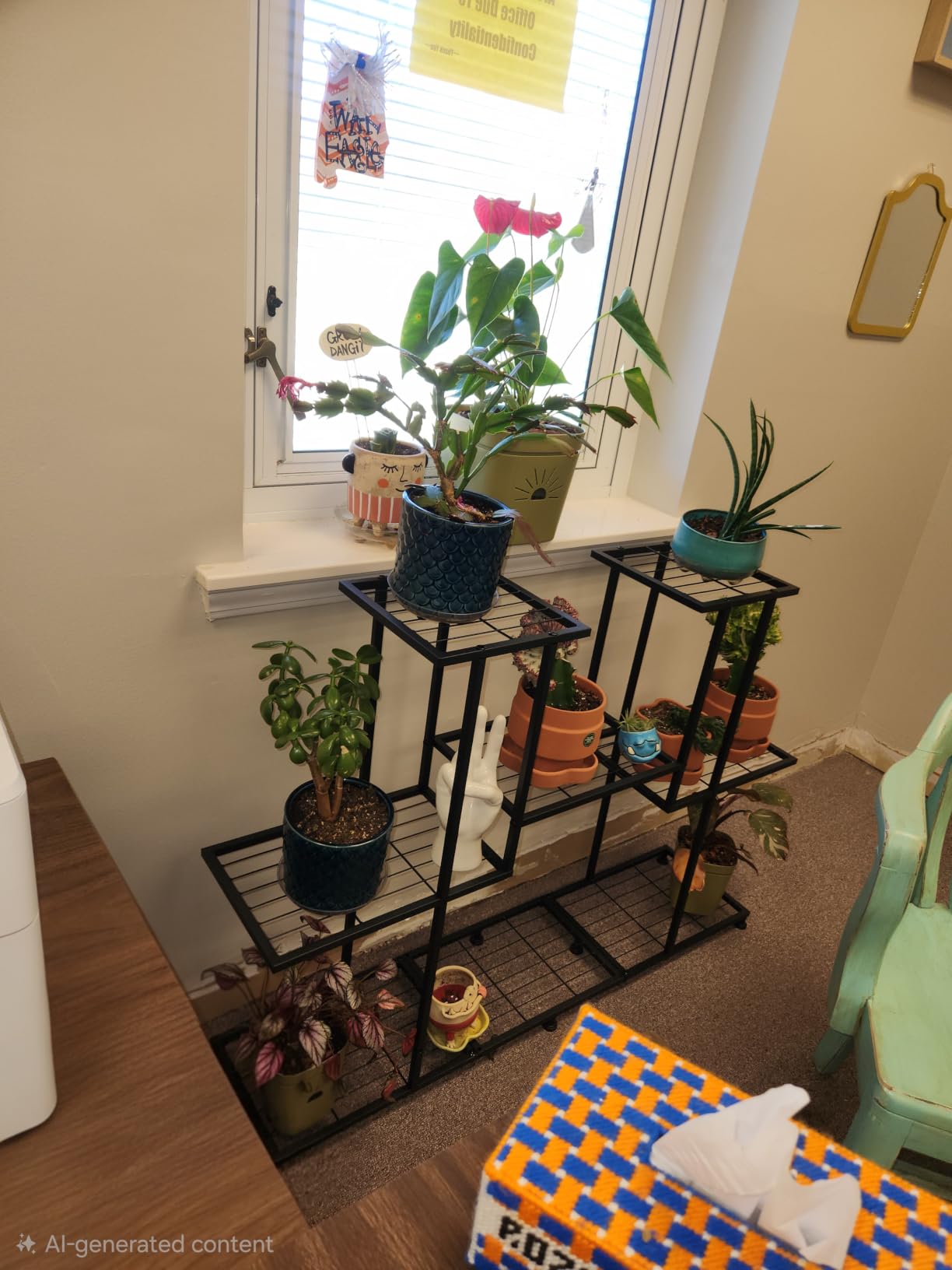 Twhep Metal Plant Stand, 5 Tiers Multifunctional Plant Stands for Indoor Plants, Decorative Black Steel Plant Shelf for Indoor Patio Garden Balcony and Yard (4 tiers 12 pots) customer photo 2