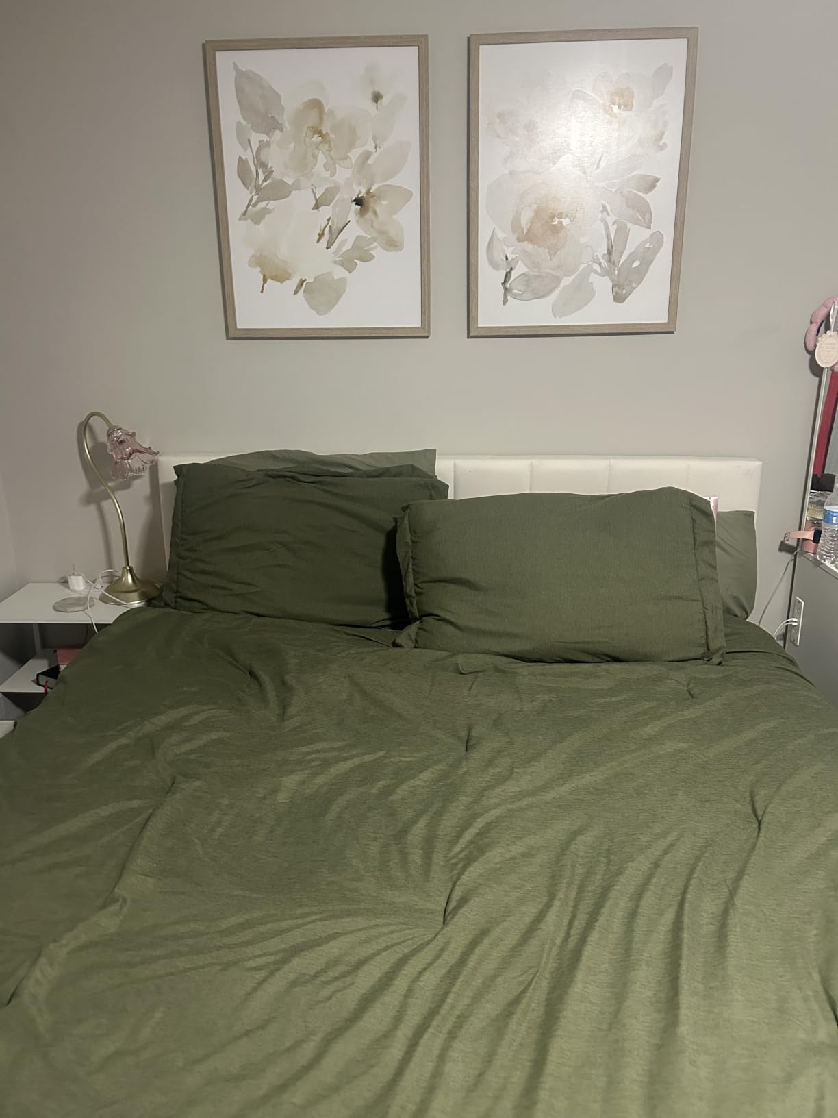Monbix Queen Comforter Set 7 Pieces Cationic Green Bed in a Bag | Cationic Dyeing Reversible All Season Bedding Sets with Comforter, Sheets, Pillowcases & Shams customer photo 1