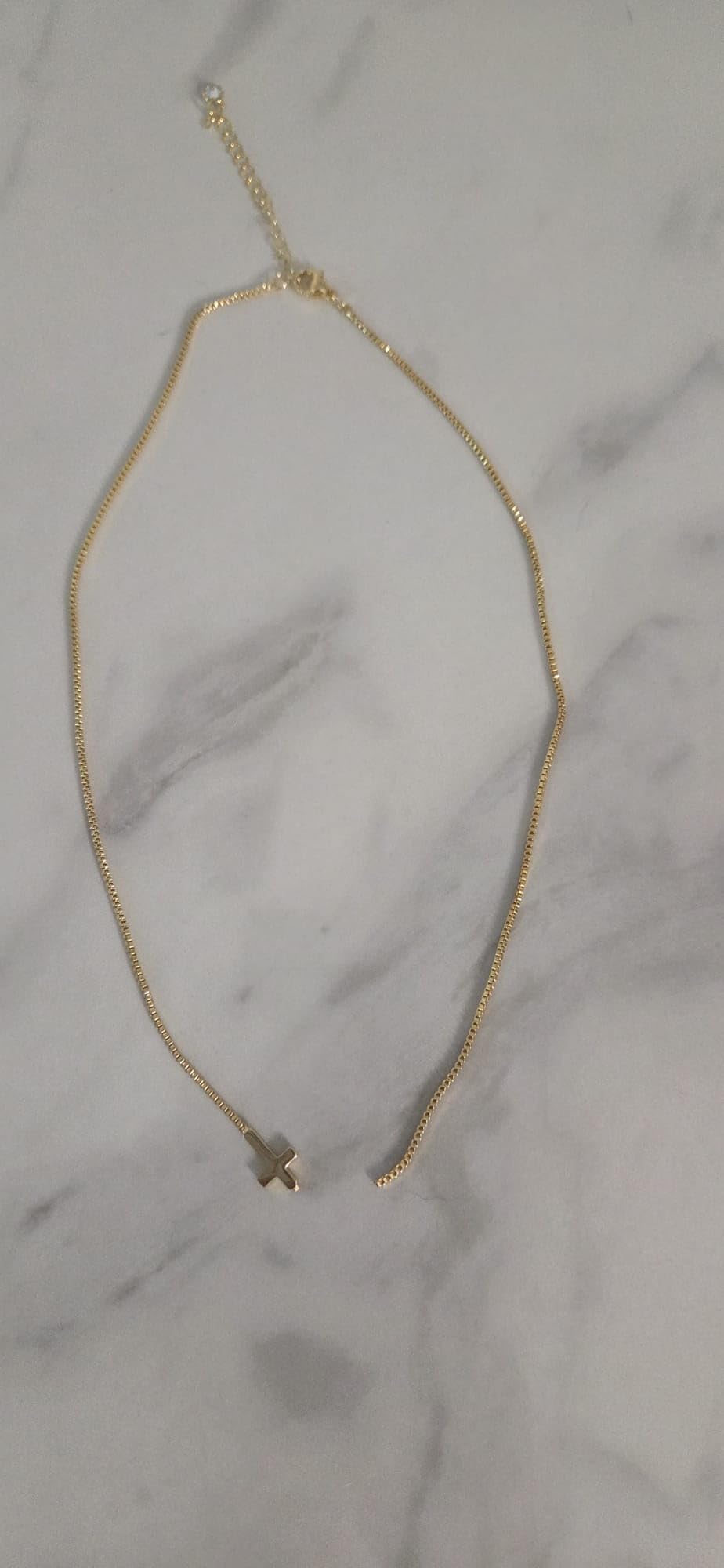 Rotnso Cross Necklace for Women 14K Gold Plated Dainty Small Pendant Choker customer photo 2