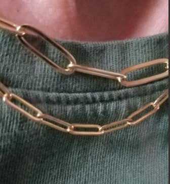 18K Gold Plated and 925 Sterling Silver Paperclip Chain Necklace for Women, 5mm Women's Chain Necklace, World's Top Craftsmanship Necklace for Women 16 18 20 22 24 26 Inch customer photo 2