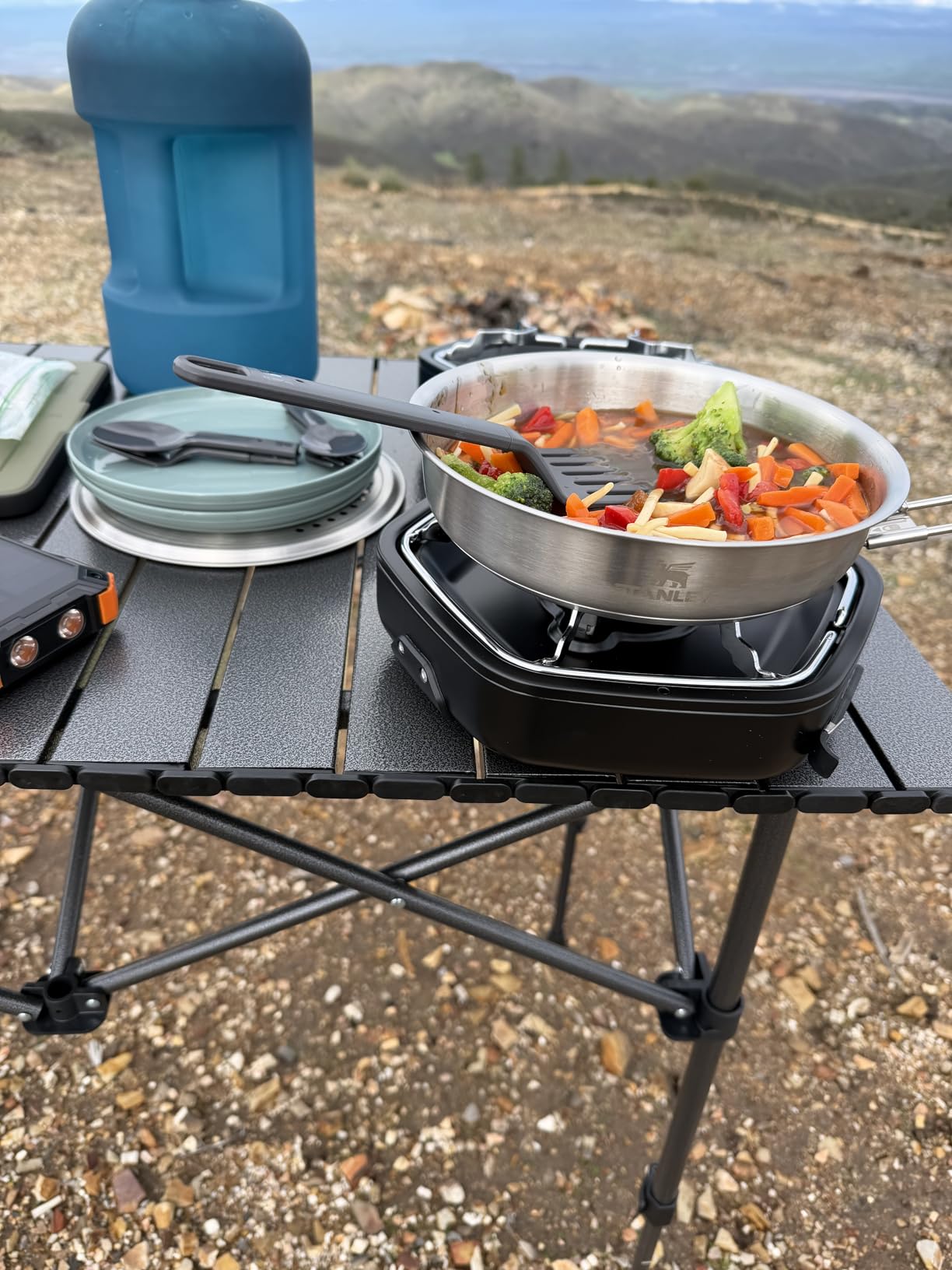 Stanley Wildfare Core 12-Piece Stainless Steel Fry Pan Cook Set | 1 qt Fry Pan with Fold & Lock Handle | Plates, Utensils, Spatula | Camping Essentials for Your Camp Kitchen | BPA-Free customer photo 1