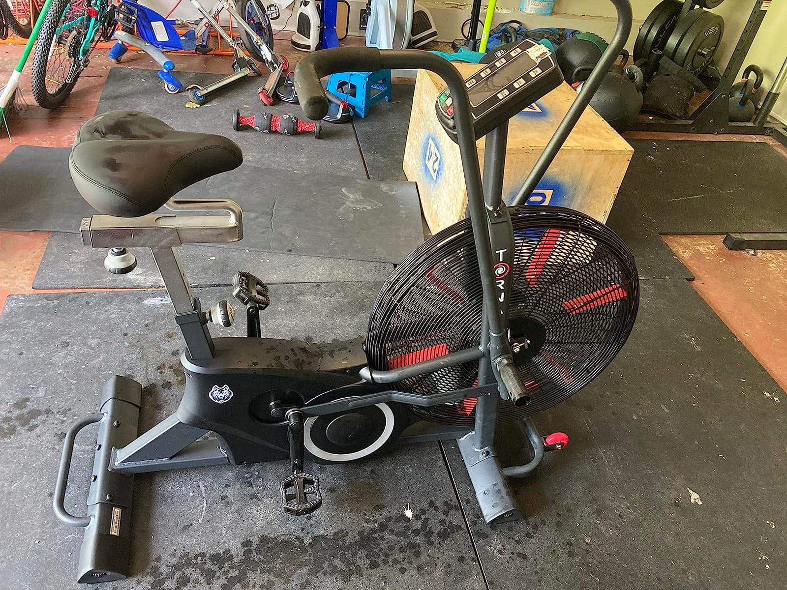 Sunny Health & Fitness Smart Heavy-Duty Fan Bike for HIIT Cycling Workout | Preset & Custom Intervals, Unlimited Air Resistance, Full-Body Dual Action, 330LB Capacity, 4-Way Adjustable Seat, Home Gym customer photo 2