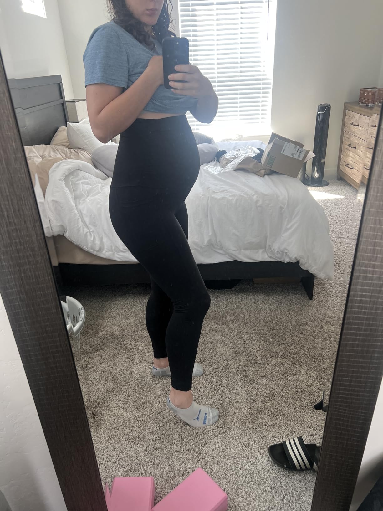 Walifrey Maternity Leggings with Pockets Over the Belly | Pregnancy Yoga Pants, for Women Activewear Workout, Buttery Soft, Postpartum Wear customer photo 2
