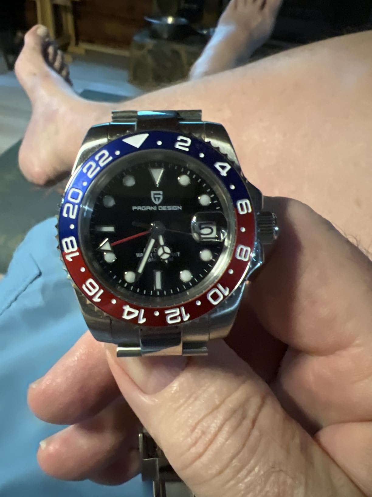 Pagani Design GMT Automatic Mechanical Men's Watch Rotating Ceramic Bezel Stainless Steel Watch with Date Function Men's Sport Watch customer photo 1