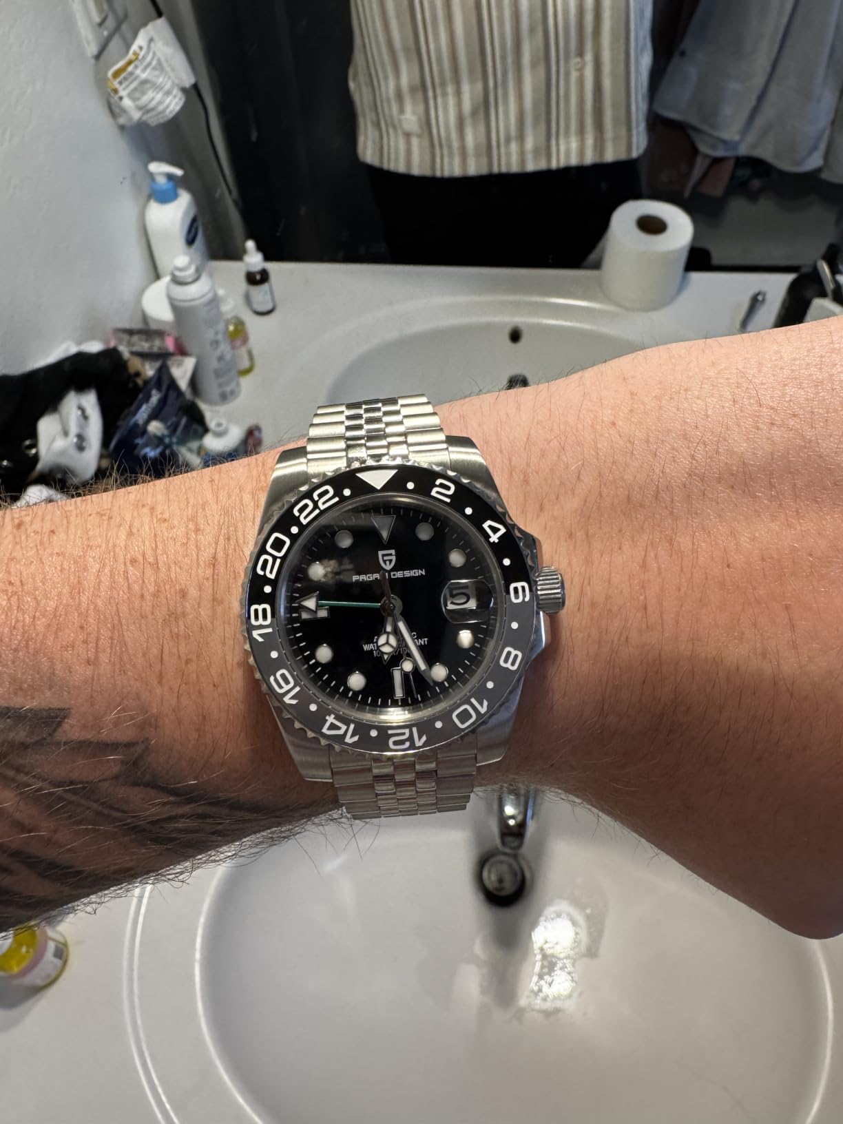 Pagani Design GMT Automatic Mechanical Men's Watch Rotating Ceramic Bezel Stainless Steel Watch with Date Function Men's Sport Watch customer photo 2
