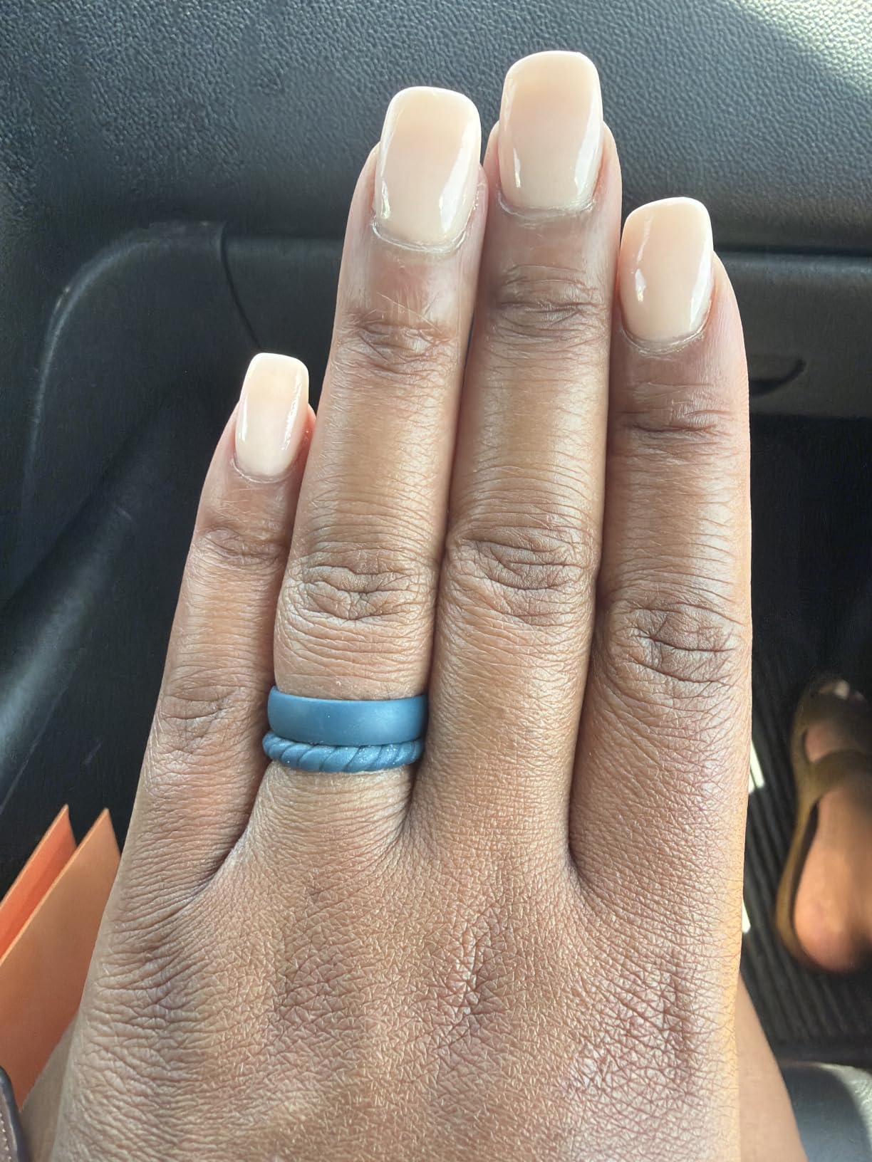 Egnaro Women's Stackable Silicone Rings, 2.5/5.5mm Wide 1.8/2mm Thick Bands customer photo 2