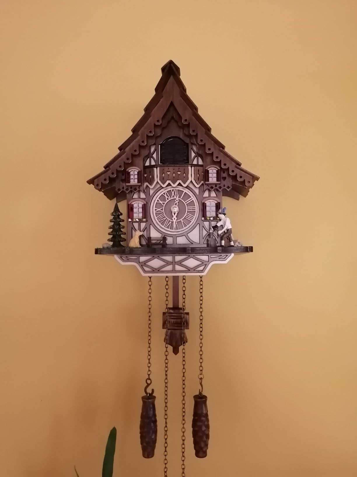 Cuckoo Clock | Black Forest Style Wall Decor | Gift Box | Retro Cuckoo Clock, 12 Melodies, Volume Control, Night Mode, Wooden Home Decor, Gift Package, 8.75 X 23 inch customer photo 2