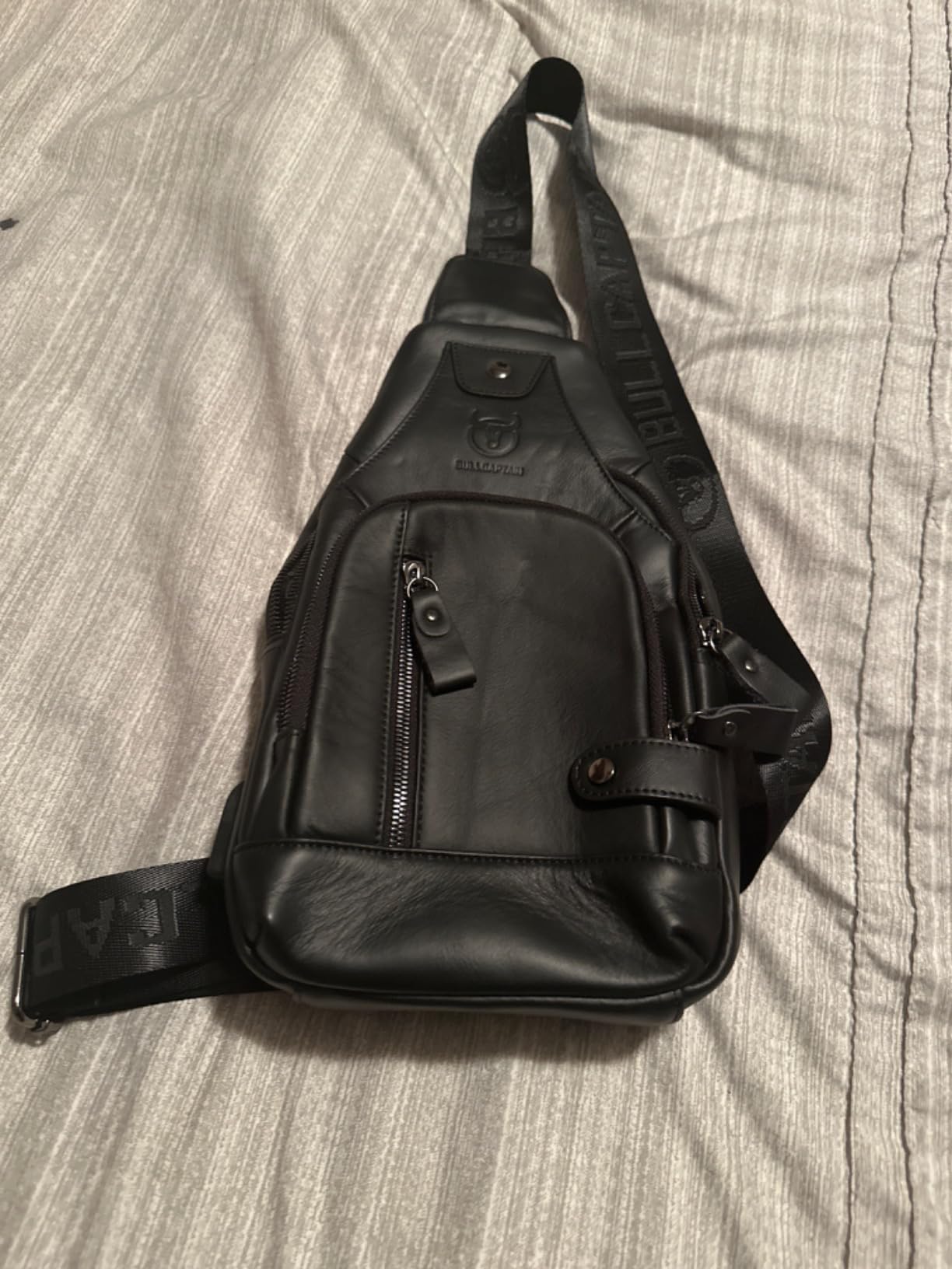 BULLCAPTAIN Genuine Leather Sling Bag for Men XB-129 customer photo 2