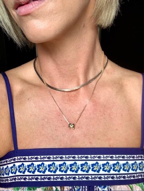 14K Gold Plated Bubble Letter Necklace, Tarnish Free and Waterproof Dainty Initial Necklace for Women, Trendy Personalized Gold Jewelry Gift for Her customer photo 2