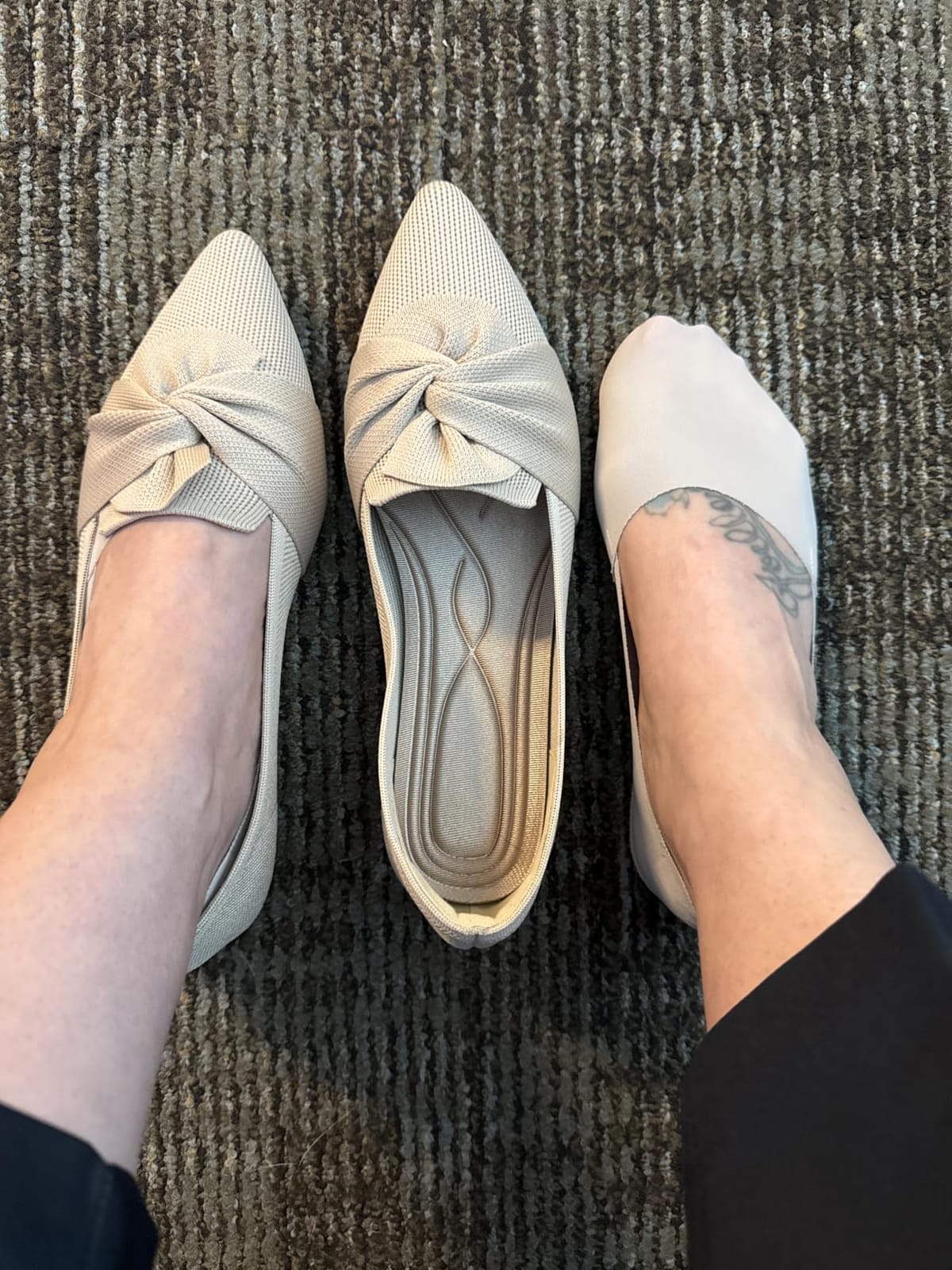 HIULYCENCE Flats for Women Pointed Toe Ballet Flats | Comfortable Knit Breathable Dressy Casual Flats with Bow for Business Work Office Walking customer photo 1