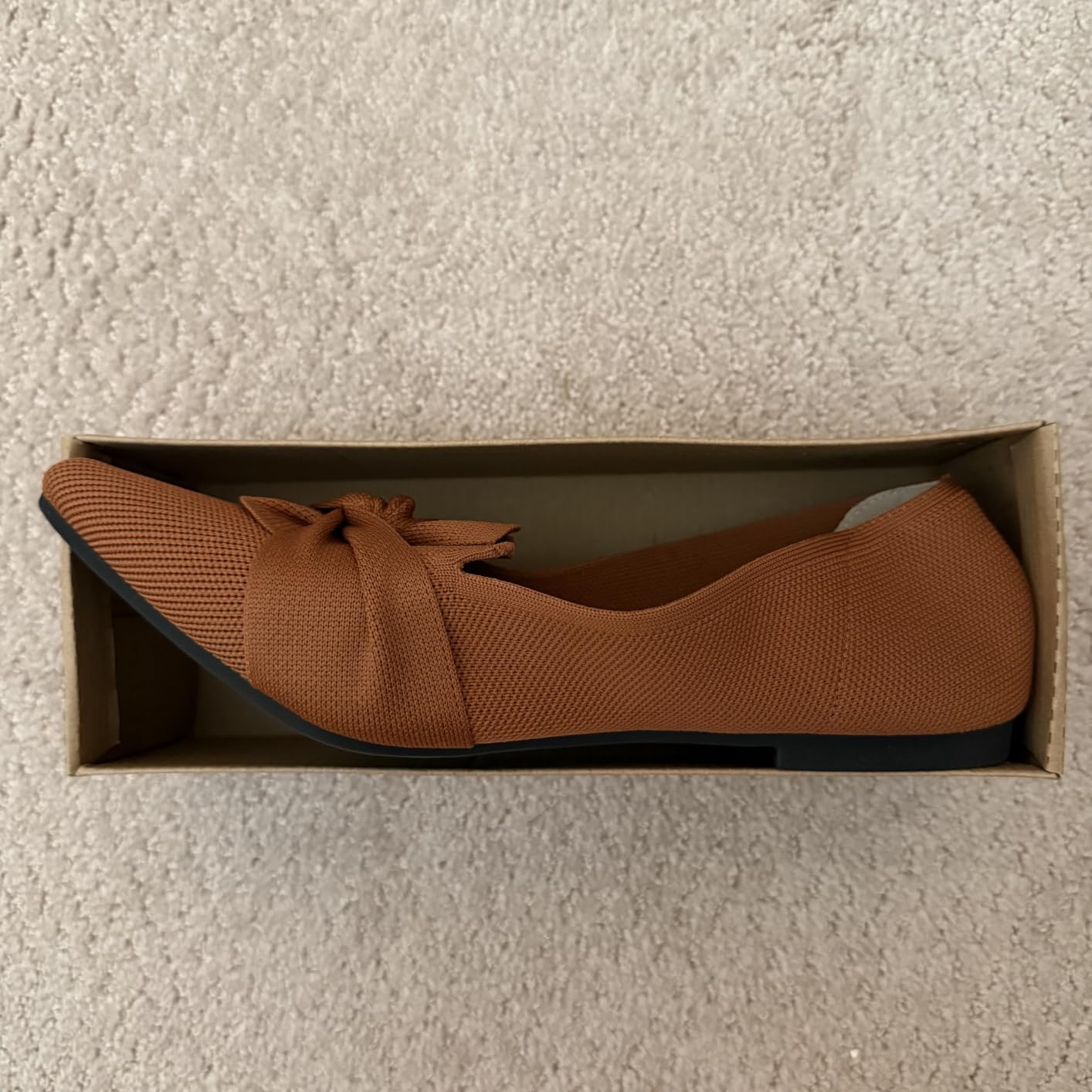 HIULYCENCE Flats for Women Pointed Toe Ballet Flats | Comfortable Knit Breathable Dressy Casual Flats with Bow for Business Work Office Walking customer photo 2