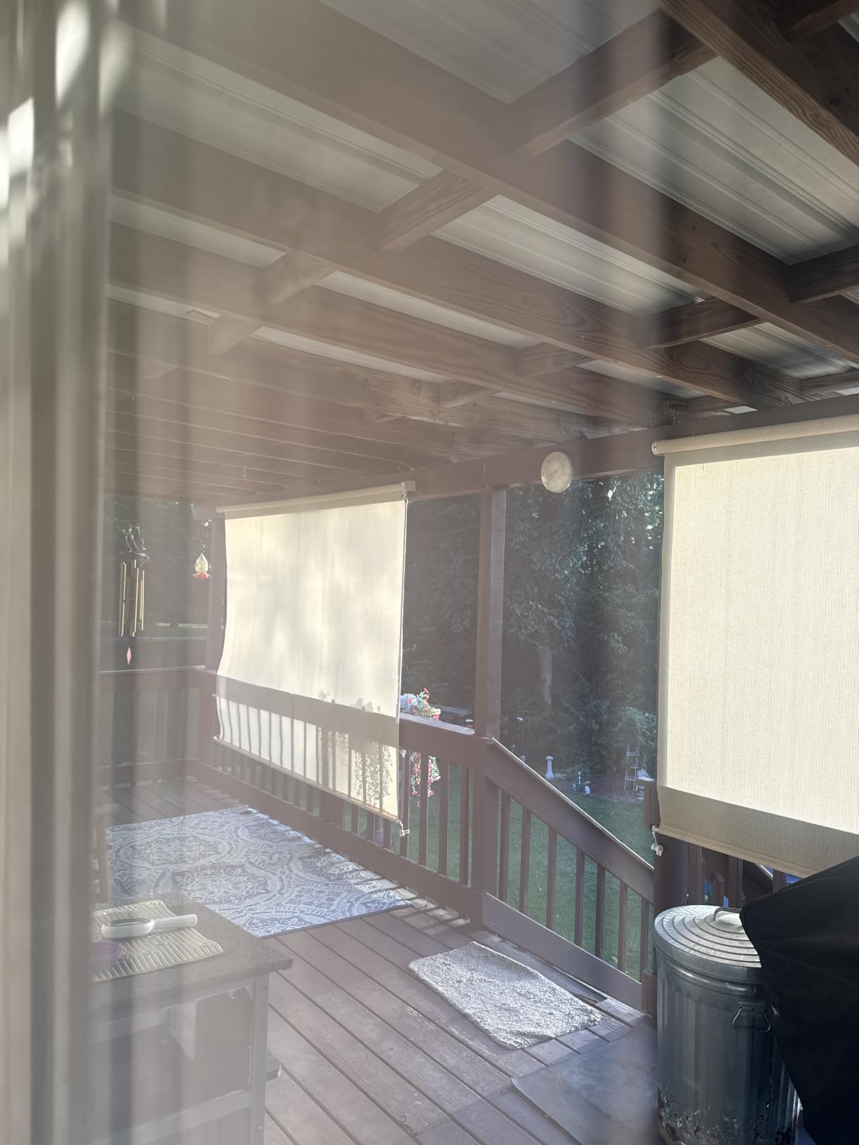 Shade&Beyond Outdoor Roller Shades with Splicing Design, 8' W x 8' H Cordless Patio Roll Up Blinds, Exterior Shade Cloth Roll for Porch, Gazebo, Pergola, Balcony, Gray customer photo 2