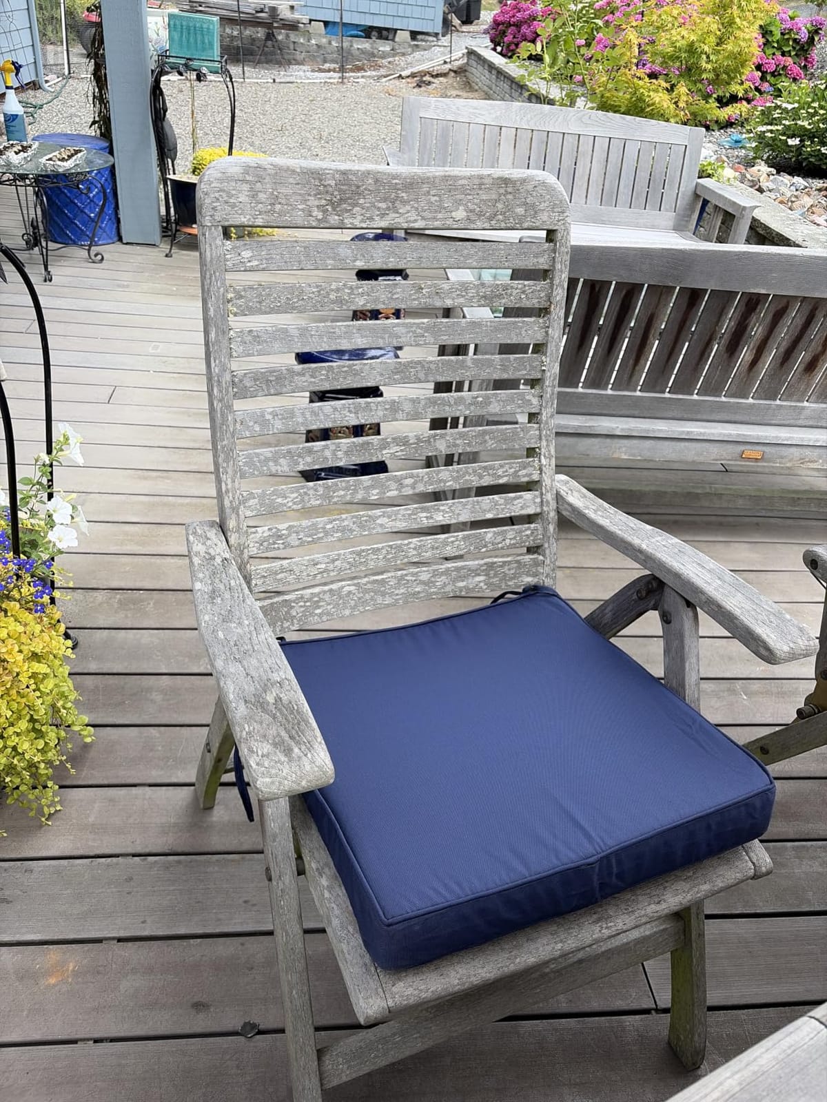 IPYNBAP Outdoor Chair Cushions Set of 4 - Waterproof Outdoor Seat Cushions for Patio Furniture, Patio Chair Cushion with Handle and Ties, Square Out Door Chair Pads, 19