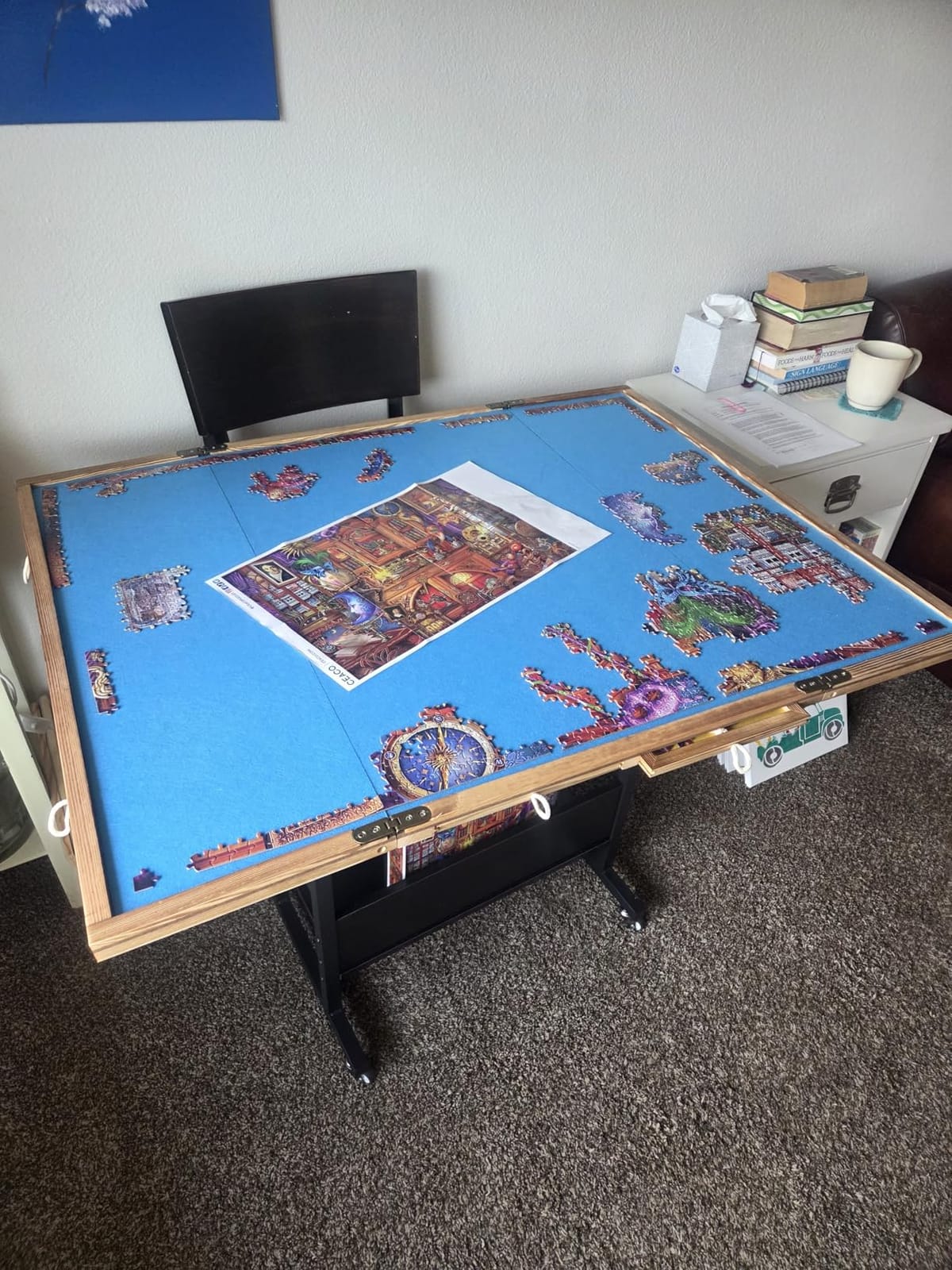 Becko US 2000 Piece Tilting & Foldable Puzzle Table with 8 Drawers & Cover | Height & 5-Level Angle Adjustable, Large Ergonomic Jigsaw Board for Adults, Space-Saving Design, Relieves Neck & Back Pain customer photo 2