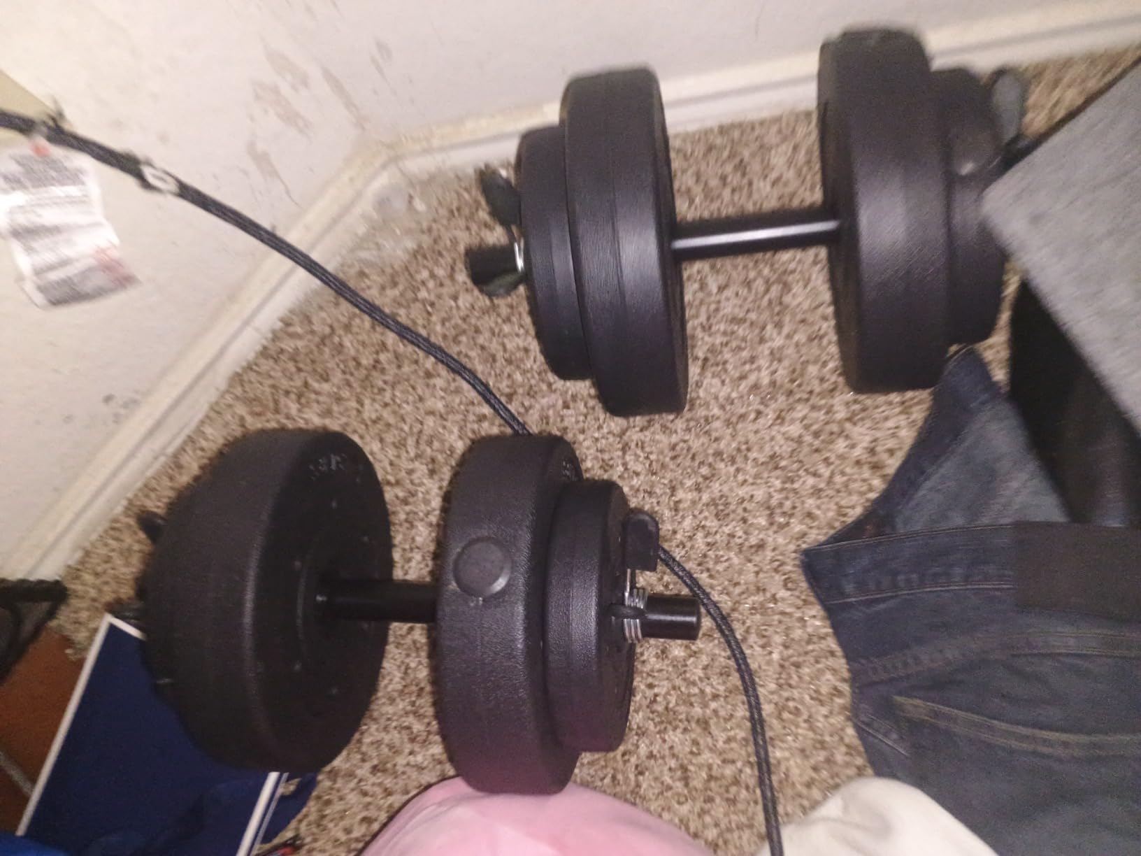 CAP 40 LB Adjustable Cement Dumbbell Set, Vinyl Coated, Black customer photo 1