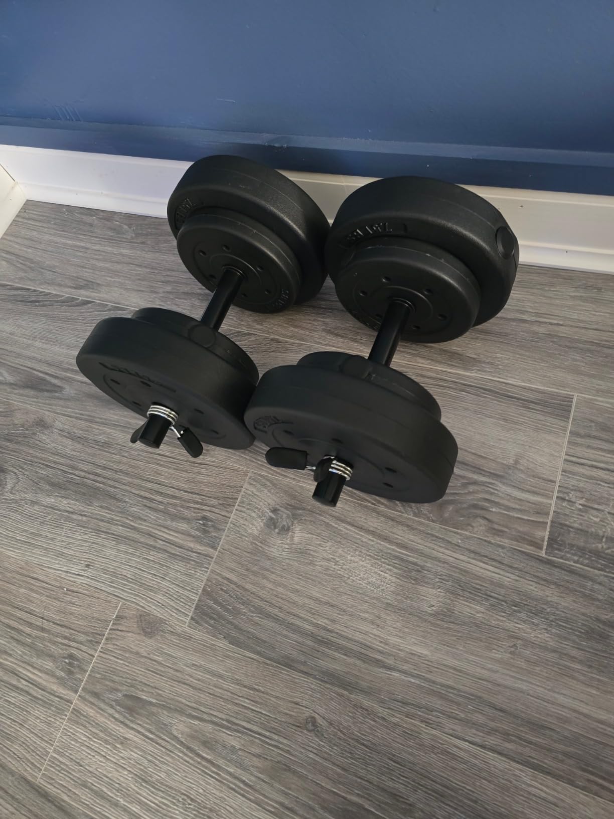 CAP 40 LB Adjustable Cement Dumbbell Set, Vinyl Coated, Black customer photo 2