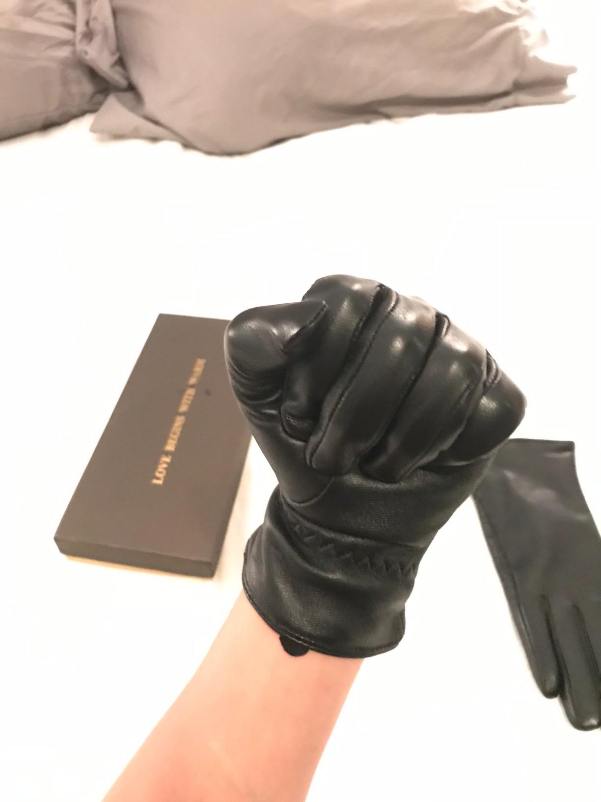 Full-Hand Women's Touch Screen Gloves Genuine Leather Gloves Warm Winter Texting Driving Glove customer photo 2