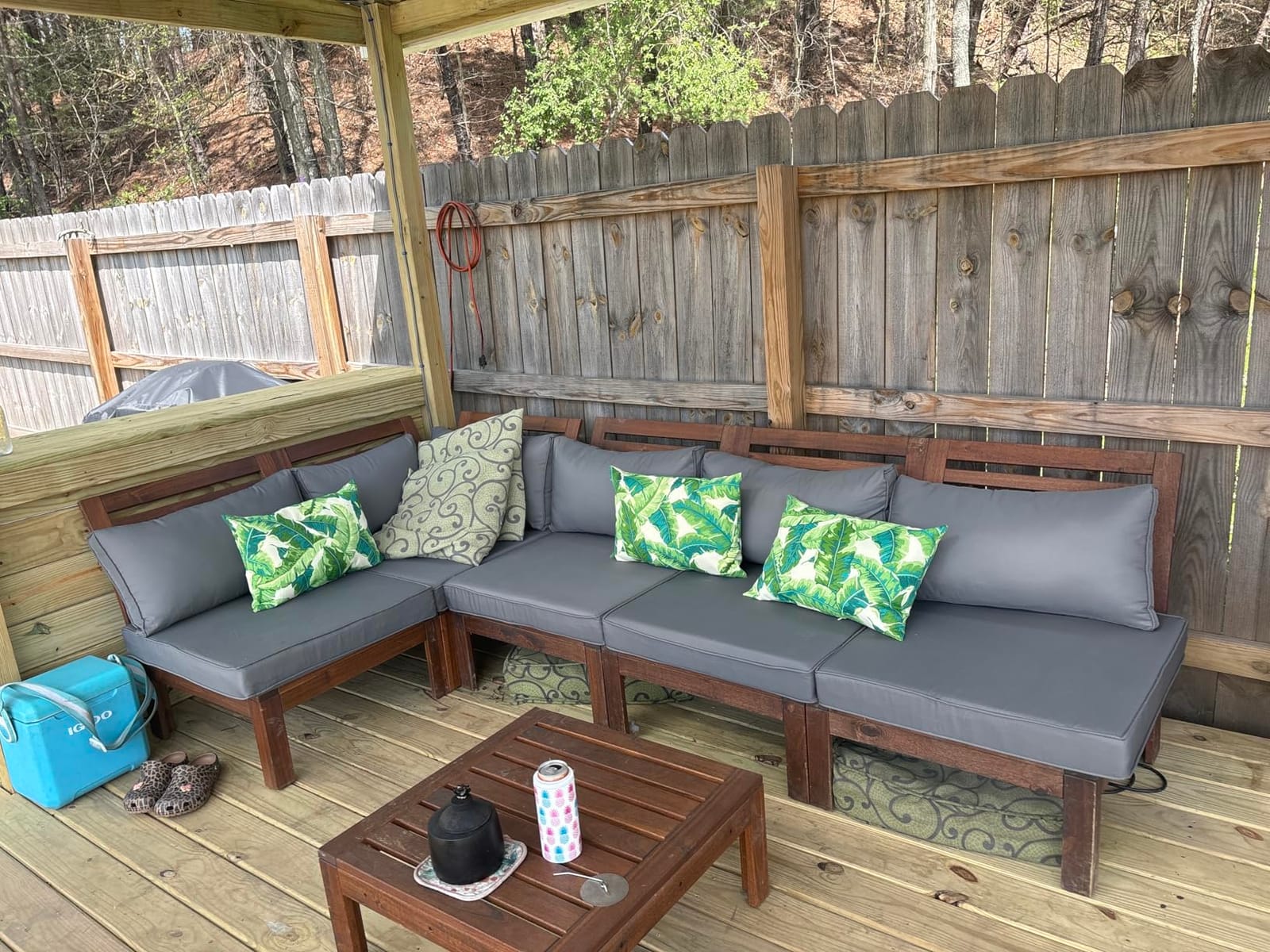 HOMREST Outdoor Replacement Cushions for Patio Furniture, Water-Repellent Sofa Cushion for 6-Seat Rattan Wicker Sectional Patio Conversation Sets, 14-Piece Cushions Set for Outdoor Couch-Blue customer photo 2