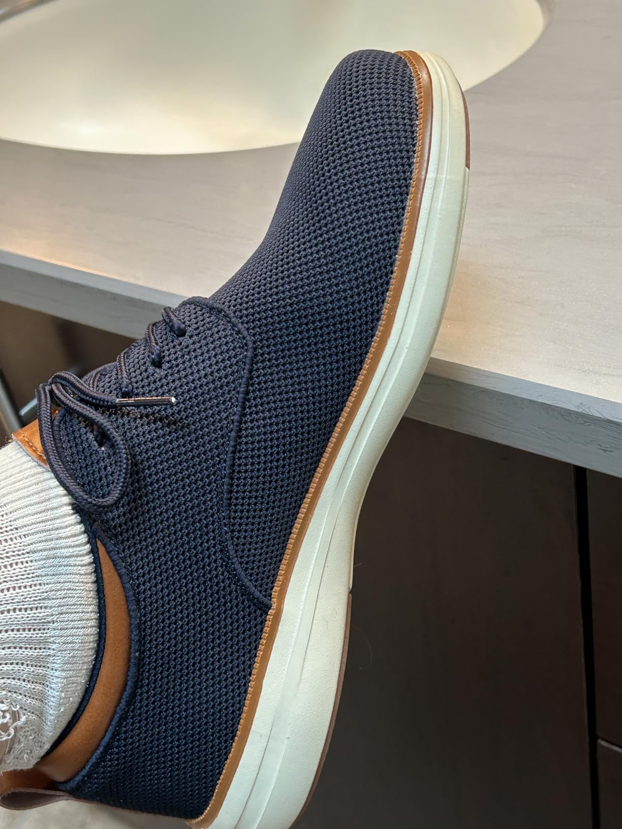 VILOCY Men's Wide Casual Dress Oxfords Business Shoes Fashion Sneakers Mesh Breathable Comfortable Walking Shoes customer photo 1