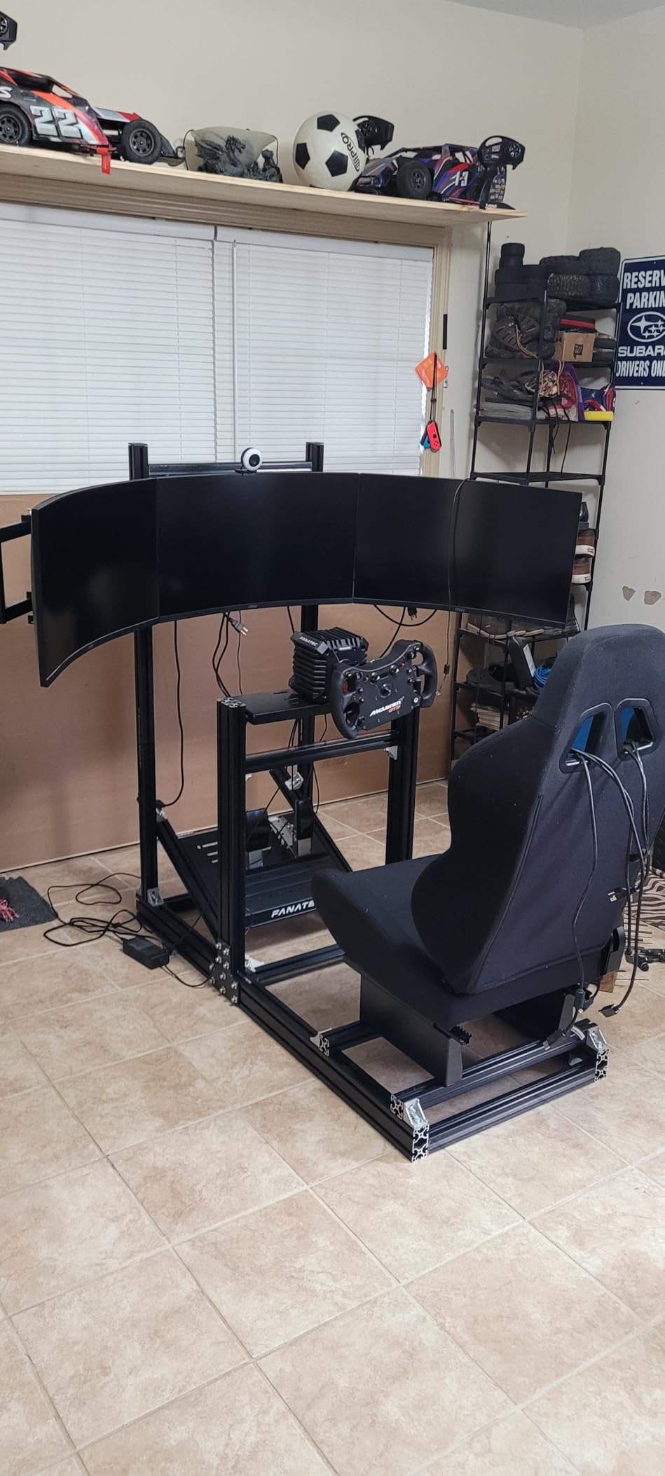 Anman Aluminum Profile Racing Sim Cockpit with Triple TV Mount Black Seat | 8040 Supports 25NM Direct Drive Steering Fit for Logitech/Thrustmaster/Moza/Fanatec/PXN Wheel, Multi Adjustable Universal customer photo 2