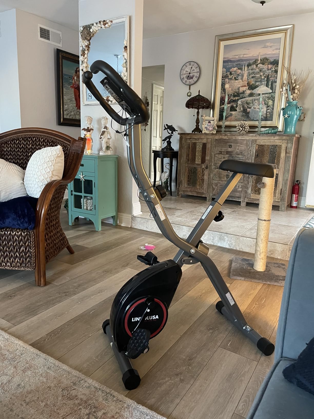 Lightweight 33LB Foldable Exercise Bike for Small Apartments, Stationary Bikes for Home Workout, Indoor Portable Cycling Bike with 16-Level Magnetic Resistance, 260LBS Capacity, 5.5 LBS Flywheel customer photo 1