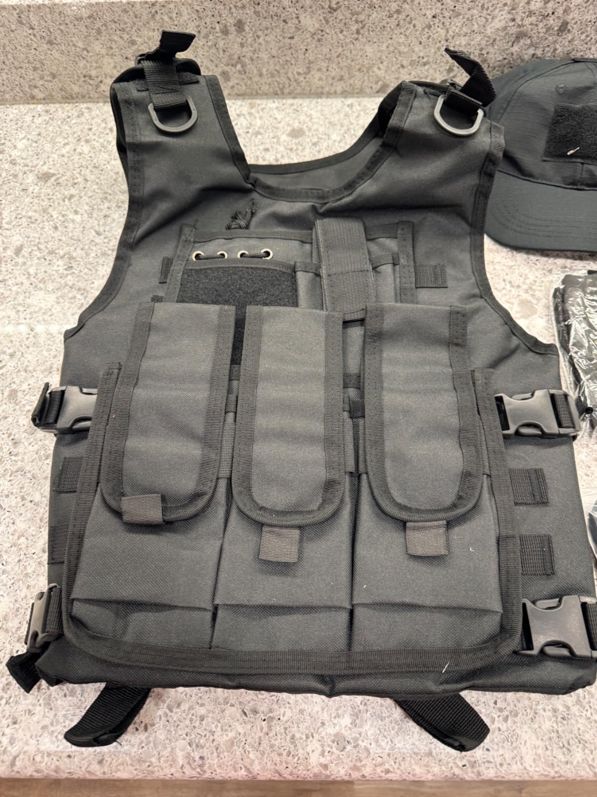 Airsoft Vest, Plate Tactical Vest Set, Military Paintball Gear - Molle Vest with Pouches, Cap, Balaclava Mask, Gloves for Military Costume, Men's Airsoft Gear and Equipment customer photo 1