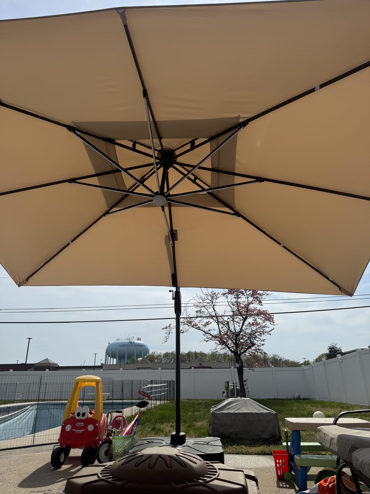 10 X 13 FT Cantilever Outdoor Patio Umbrella with LED Lights, Grey customer photo 1
