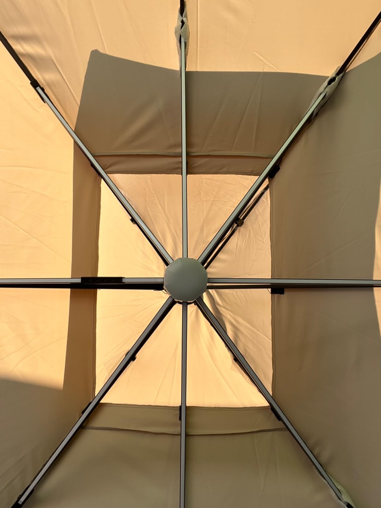 10 X 13 FT Cantilever Outdoor Patio Umbrella with LED Lights, Grey customer photo 2