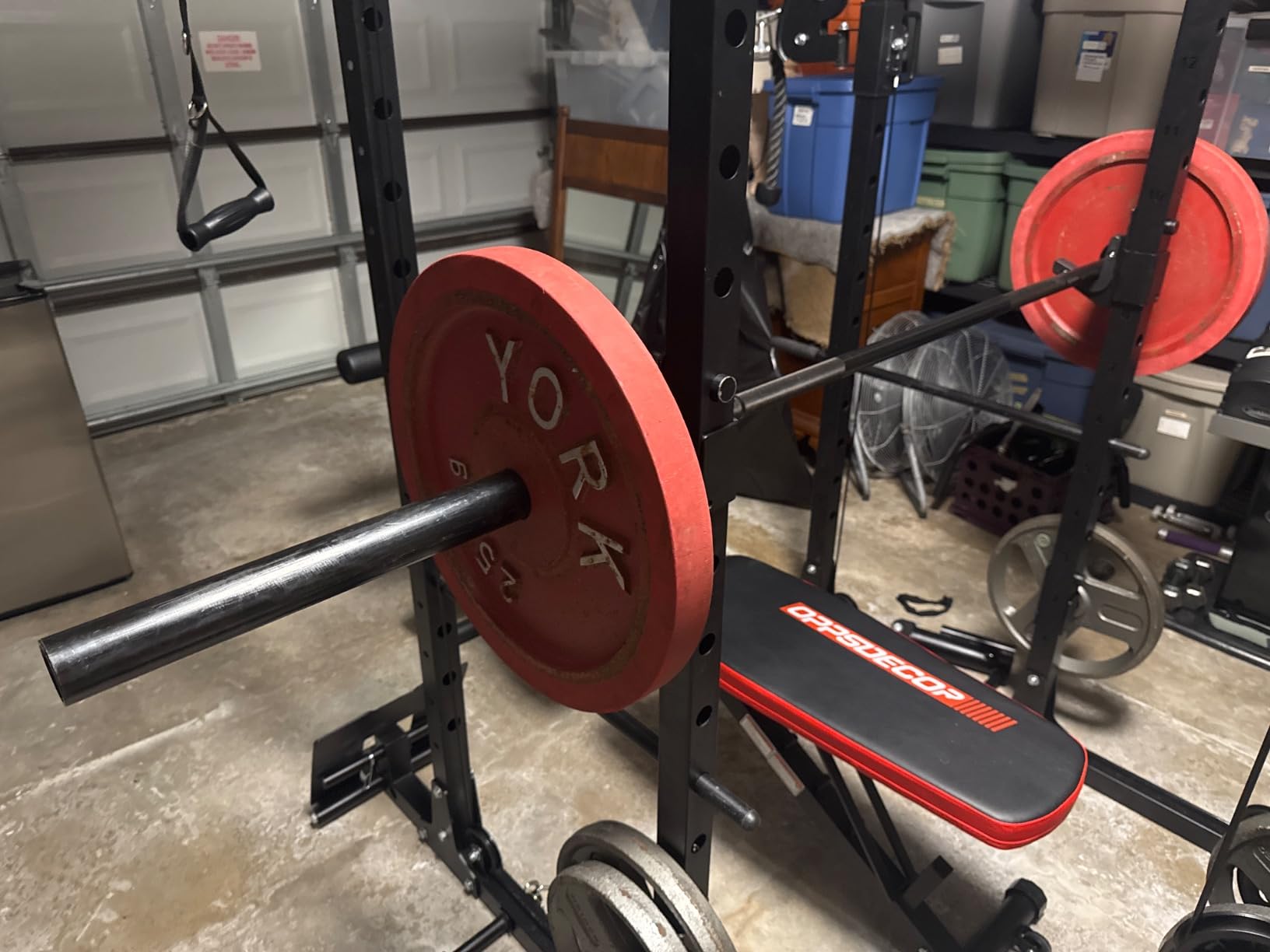 HANDBODE 7 ft Olympic Barbell, 45 lb Weight Bar, 2-Inch Sleeves | 1000-Pound Capacity, Hybrid Needle Bearings, Brass Bushings, 28 mm Knurl, Dual Grip Marks customer photo 2