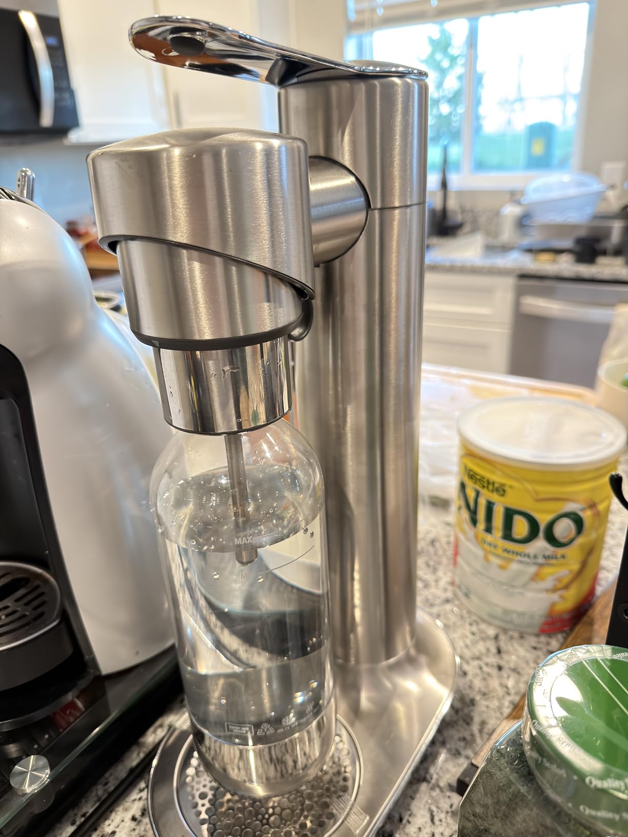Breville InFizz Fusion Sparkling Drink Carbonator, Brushed Stainless Steel | CO2 cylinder not included | BCA800BSS | Fizz water, juice, tea, and cocktails and re-fizz soda, then store in 1L bottle customer photo 2