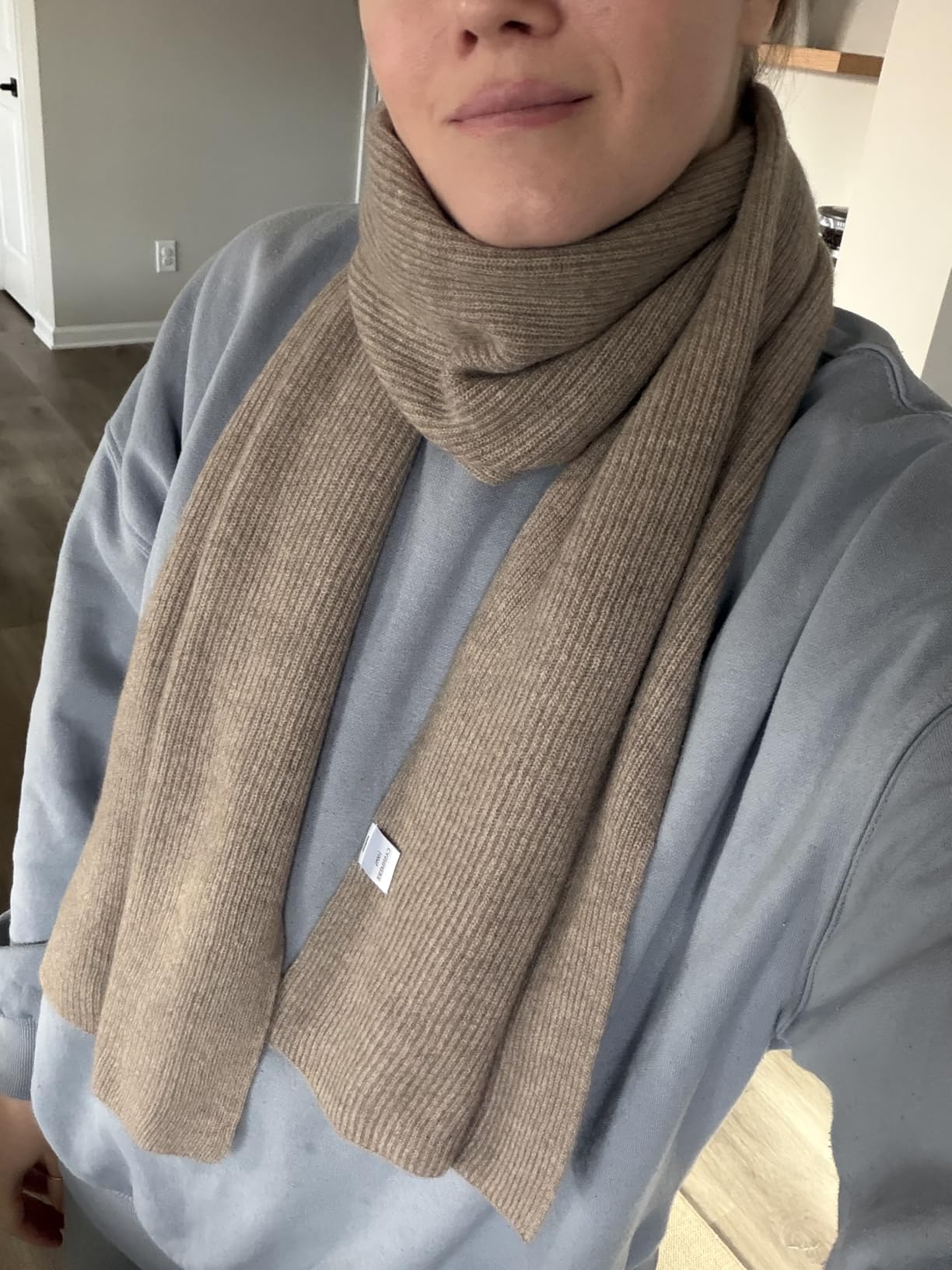 Luxury 100% Cashmere Short Scarf for Women & Men, 59''x10'' Extra Warm Winter Scarf in Premium Gift Box customer photo 2