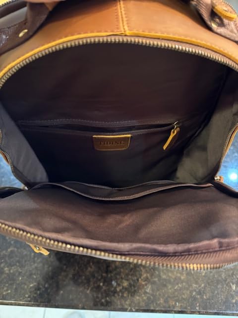 TIDING Full Grain Leather 16 Inch Laptop Travel Backpack for Men | Vintage 21L Carry On Travel Casual Daypack, Water Bottle Holder, Thick Sponge Padded Laptop Sleeve, Luggage Strap customer photo 1