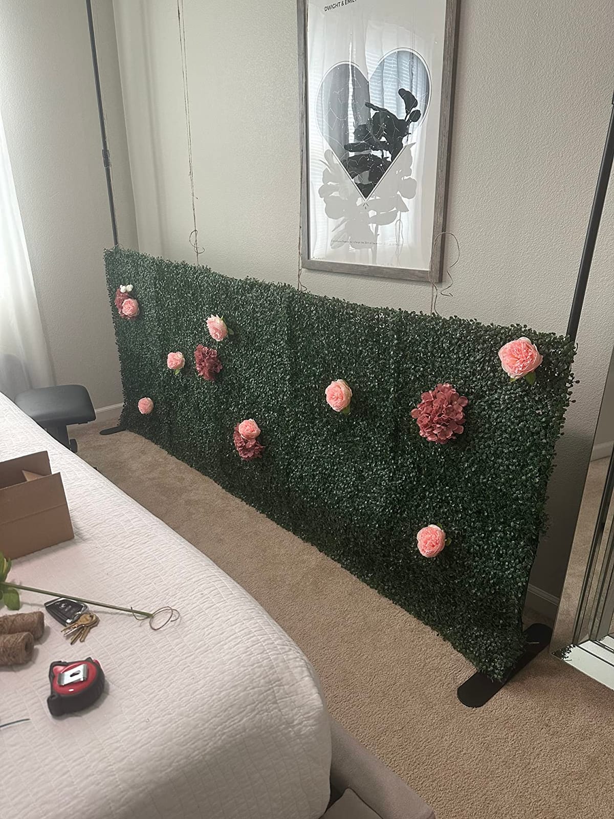 flybold Artificial Boxwood Hedge Panels - Grass Wall Backdrop Decor Indoor and Outdoors - Greenery Wall, Faux,Fake Grass Wall - Decorative Hedge, Garden Fence Panels - 20x20 inch - Pack of 6 customer photo 1