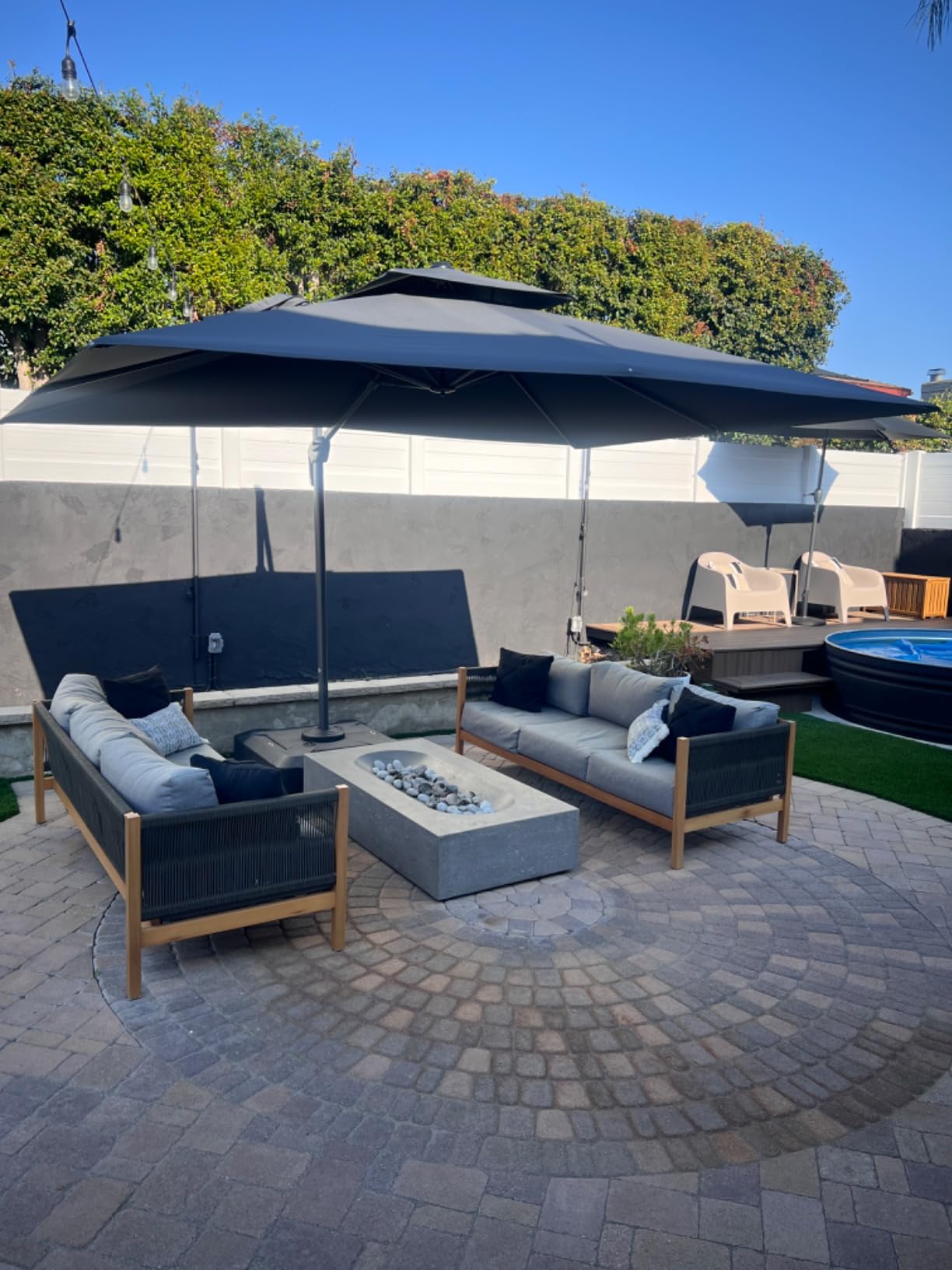 PURPLE LEAF Sunbrella Patio Umbrella 12FT Outdoor Umbrella Spectrum Denim customer photo 2
