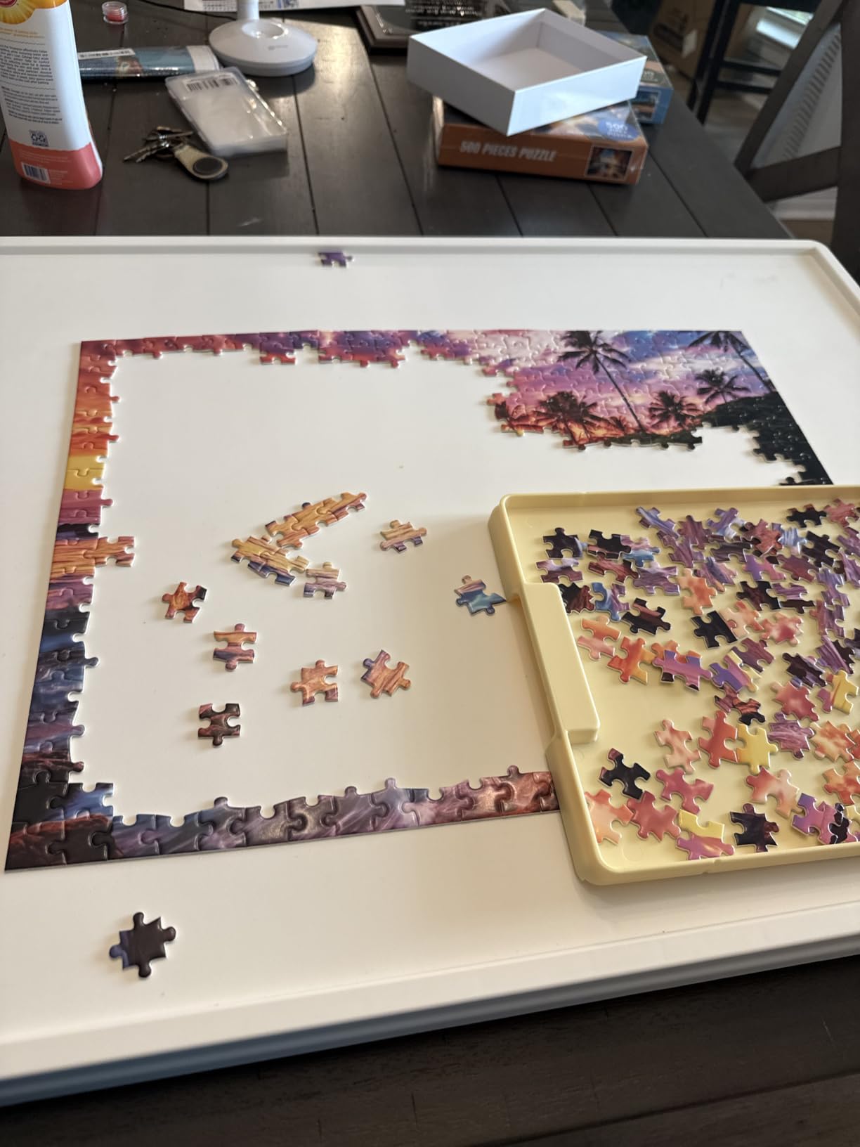Playboda 1000 Pieces Rotating Plastic Puzzle Board with Drawers and Cover, 30