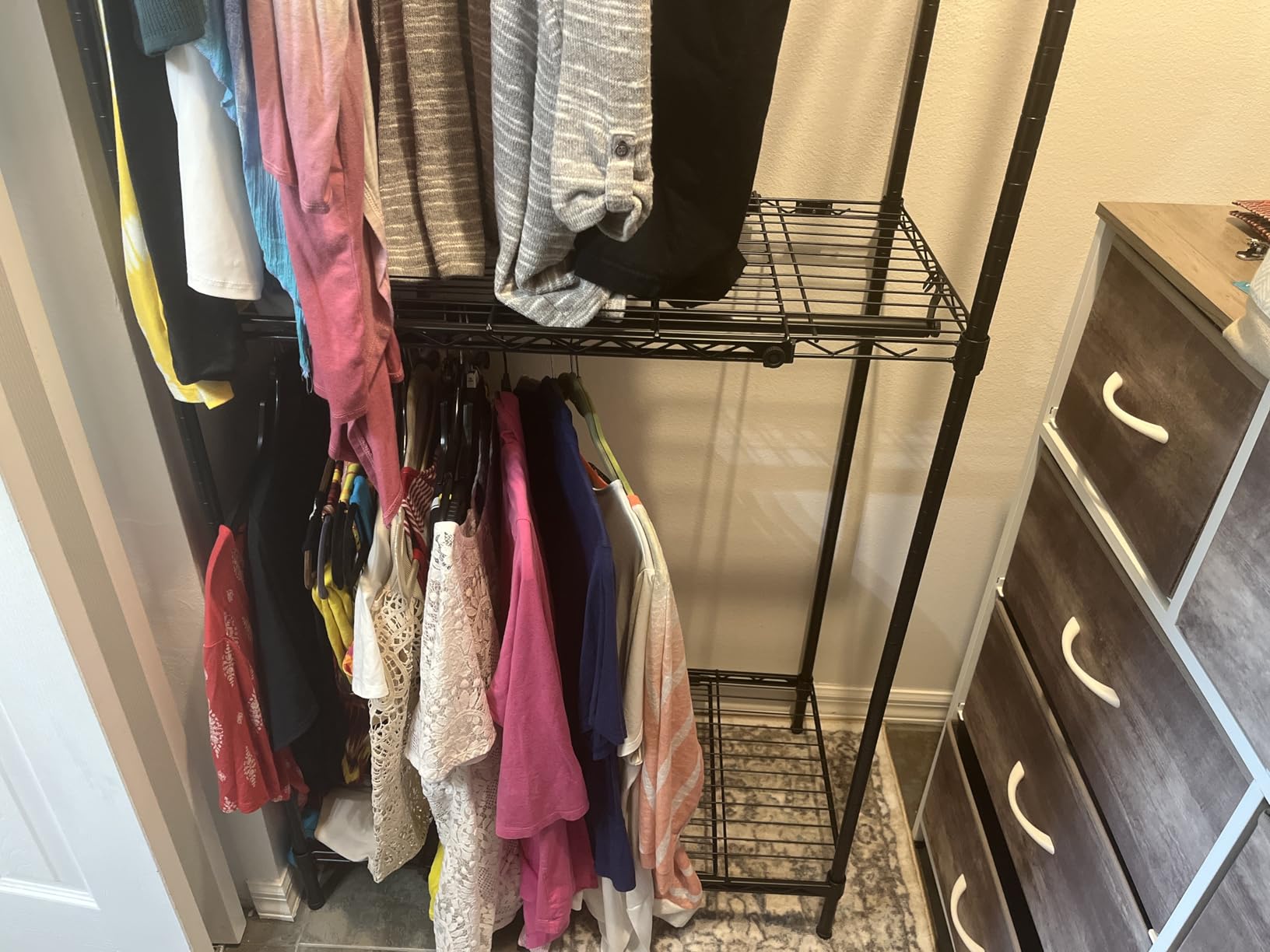 VIPEK X1 Expandable Clothes Rack Heavy Duty Adjustable Closet System Black | Adjustable Shelves and Hanger Rods from 2' to 3'5