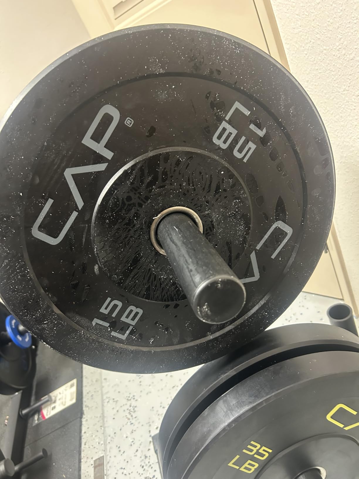 CAP 2-inch Olympic Bumper Plate Weight Set | 100-370 lbs | Multiple Colors | Storage Rack Optional customer photo 2