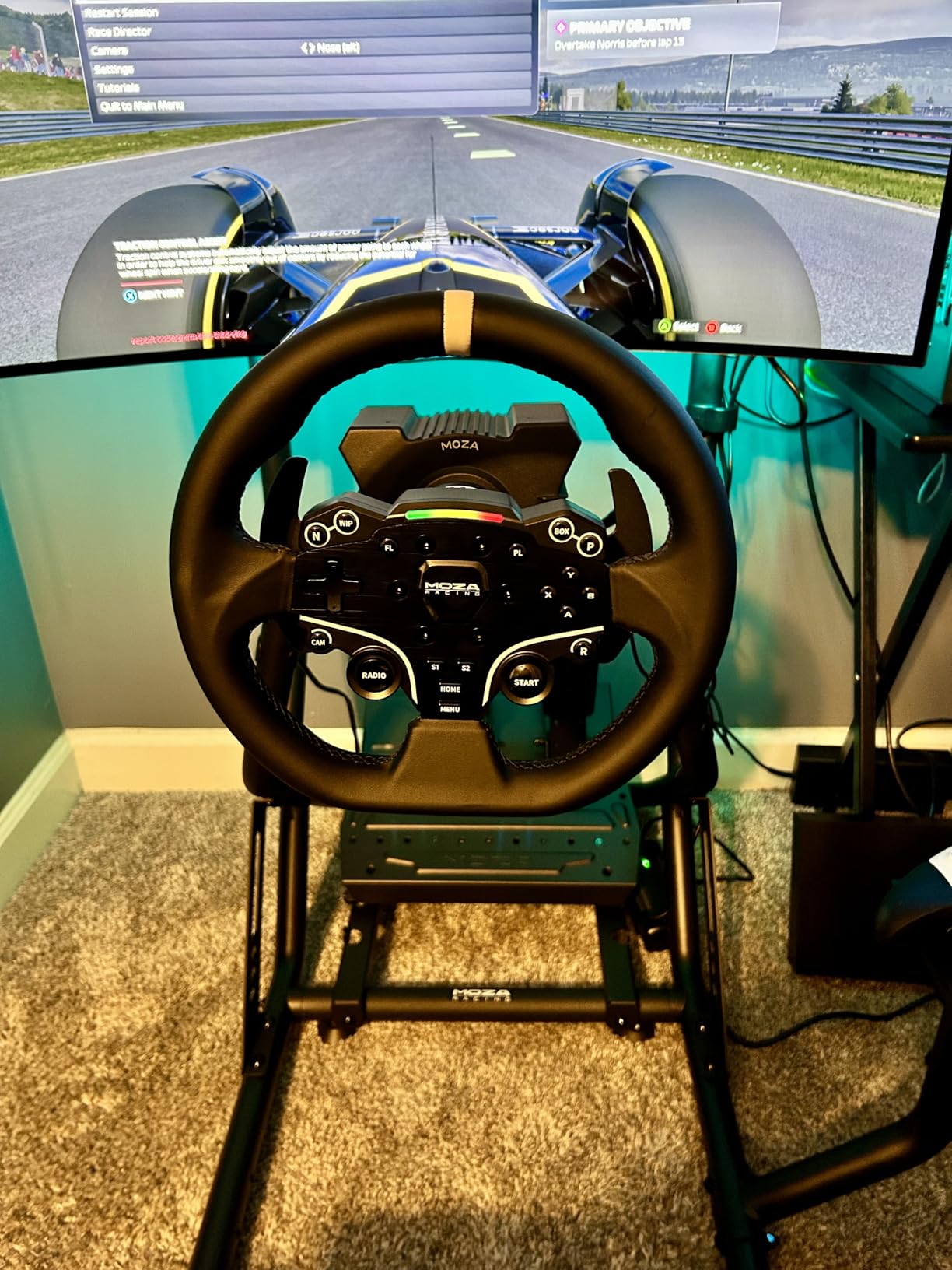 ARES WING Racing Simulator Cockpit, Sim Racing Wheel Stand with Seat, Blue | Formula and GT Sim Racing Cockpit Compatible with Logitech, Moza, Fanatec, Thrustmaster, Racing Games on PS5, PS4, Xbox, PC customer photo 2