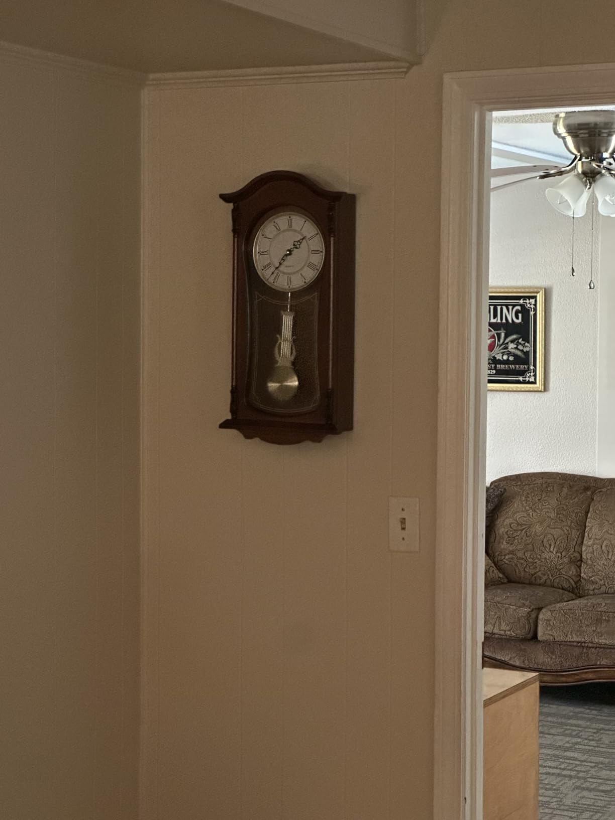 AYRELY 22IN Grandfather Vintage Wall Clock with Pendulum and Chime, Hour/Quarter-Hour Chime, Mahogany Wooden Frame, Large Vintage Wall Clock for Living Room, Home Decor Gift customer photo 2