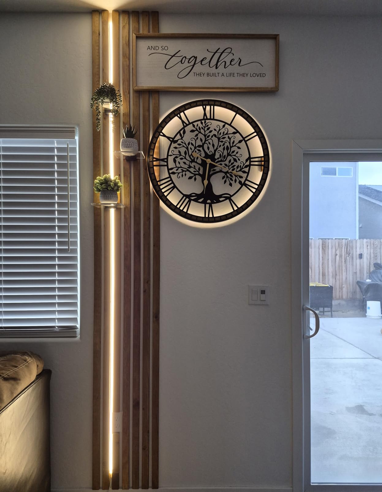 Micasso Large Wall Clock Decorative: 24 Inch Tree of Life Battery Operated | Modern Farmhouse Metal Wood Frame - Roman Numeral Clocks for Living Room/Home Office/Bedroom - Ideal for Home Renovations customer photo 2