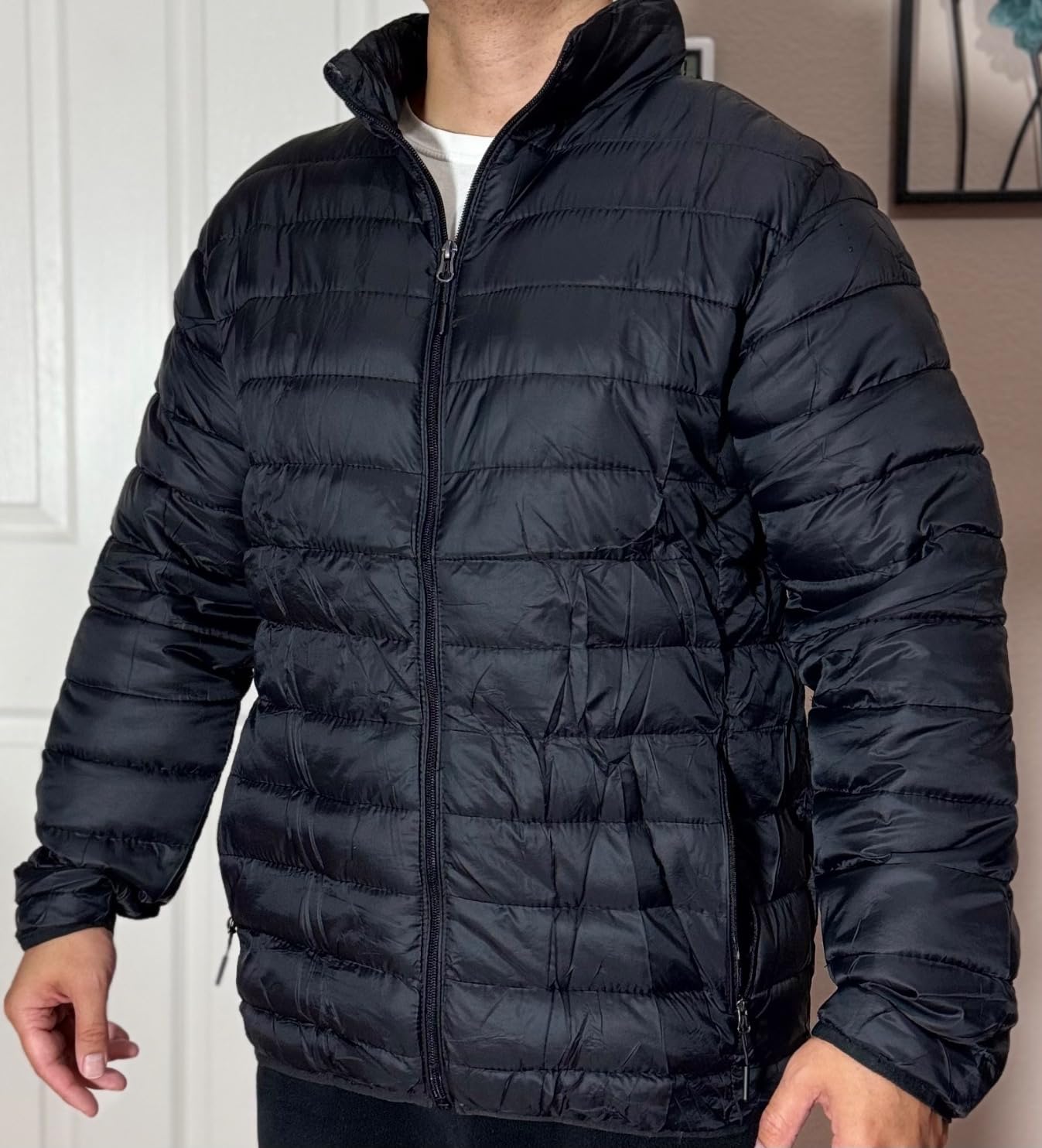 Men Puffer Jacket Packable Lightweight Winter Jackets Coats Outdoor Waterproof Insulated Jackets customer photo 2