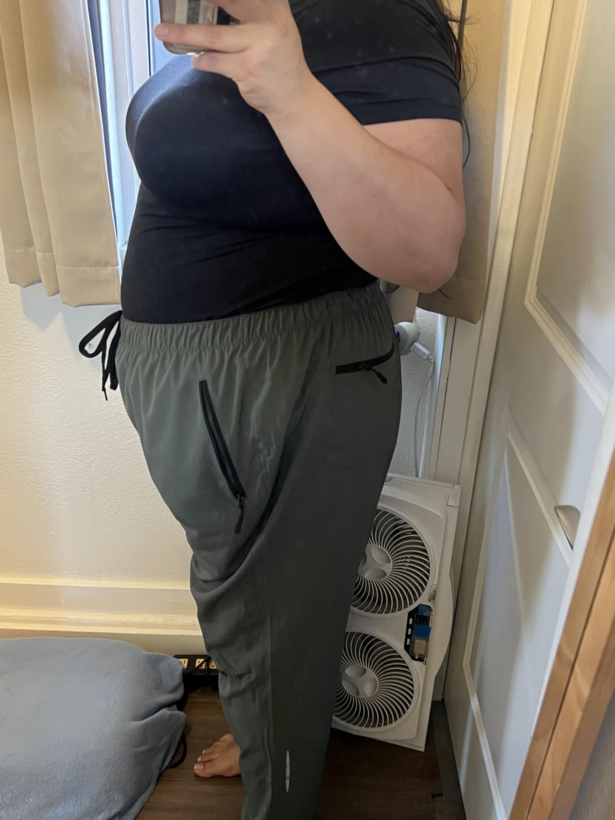 baleaf Women's Plus Size Hiking Pants Lightweight Quick Dry Water Resistant | Zippered Pockets, Moisture Wicking, Breathable, UPF 50+, Stretchy Waist, Comfortable, Travel, Casual customer photo 2